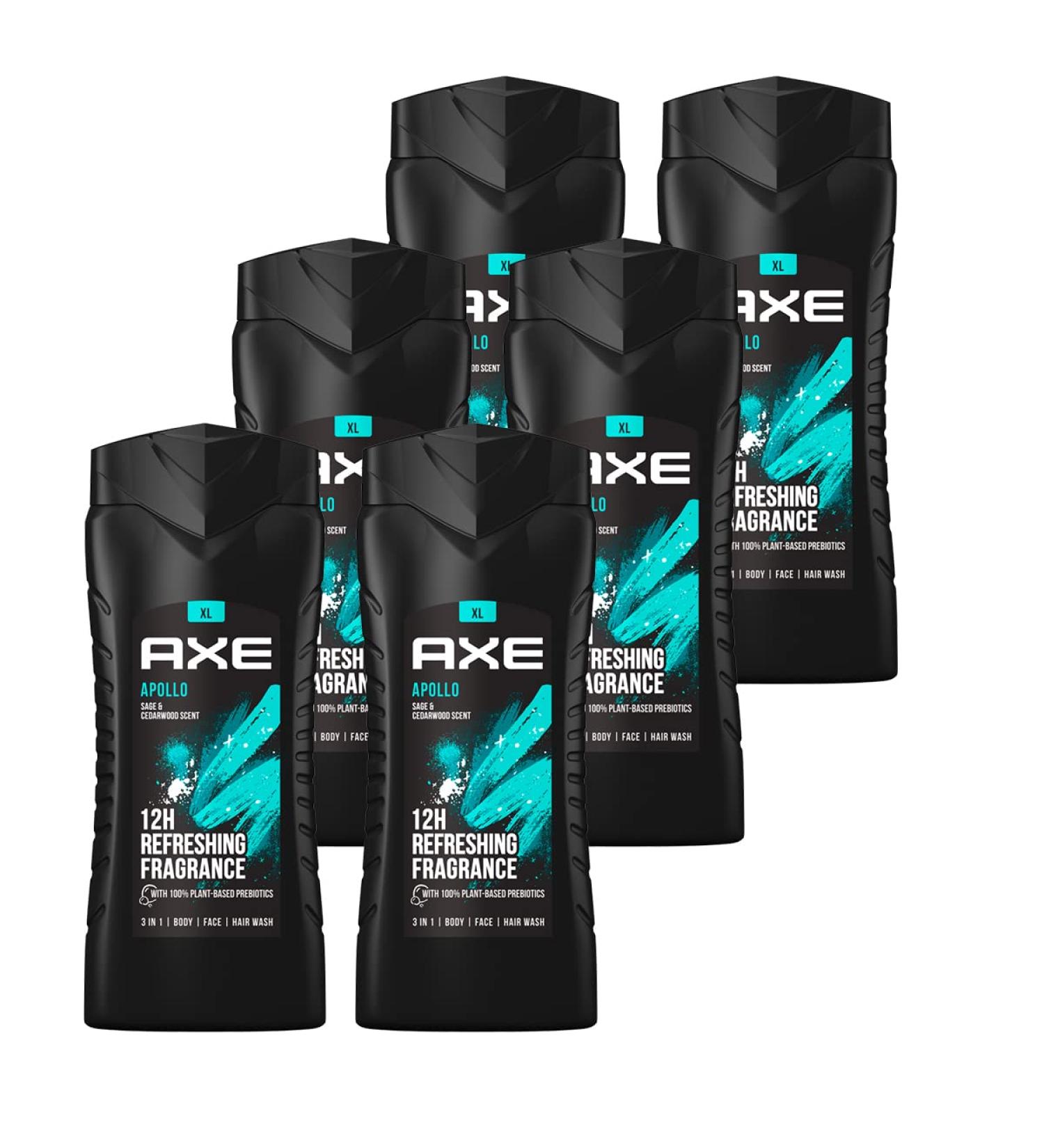 Apollo Shower Gel Pack of 6 - For Men - 6 x 400 ml - Buy Online on GoSupps.com