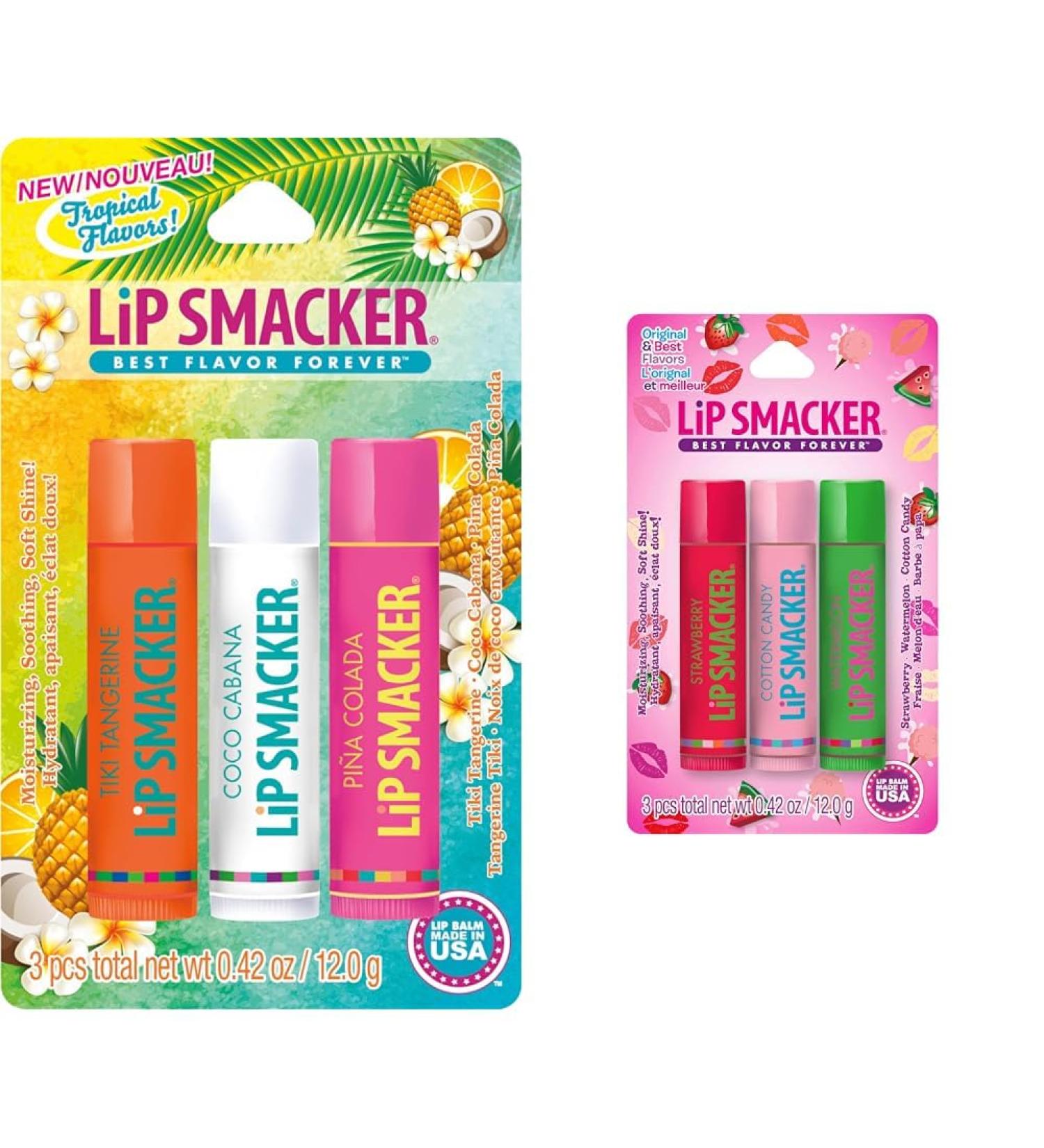Lip Smackers Tropical Fever Trio and Best Flavors Forever Trio Lip Balm Set of 3 Lip Balm + Lip Balm - Buy Online on GoSupps.com