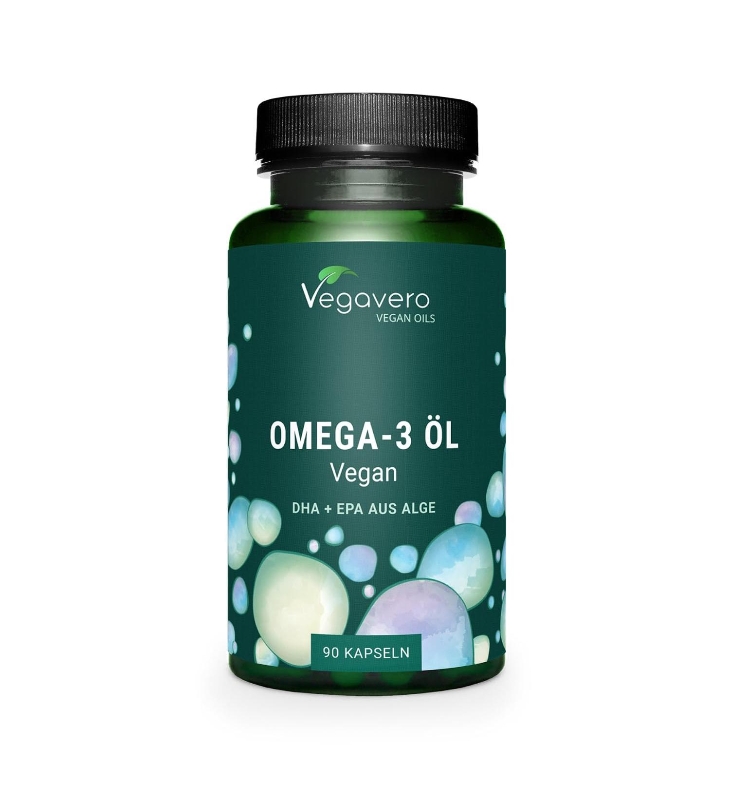 Omega 3 VEGAN | 1500 mg Algae Oil with 450 mg DHA & 225 mg EPA | 90 Capsules | 100% Natural and Without Additives | Brain + Memory | Vegavero  - Buy Online on GoSupps.com