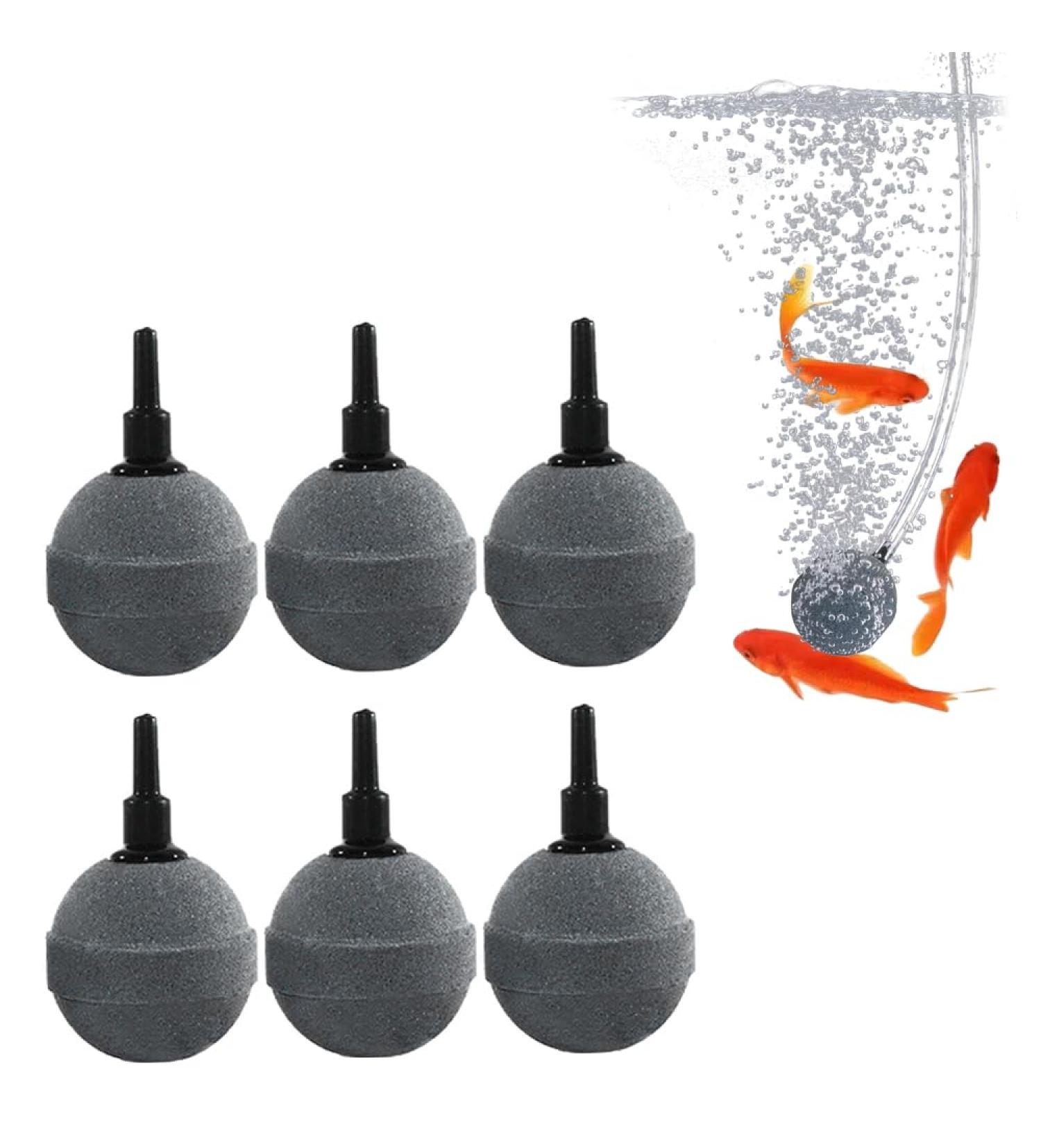 Zasvec Aquarium Air Stones - 6 Pack Oxygen Bubbler Balls for Aquariums & Ponds | 4cm Sparkling Stone for Optimal Aeration - Buy Online on GoSupps.com