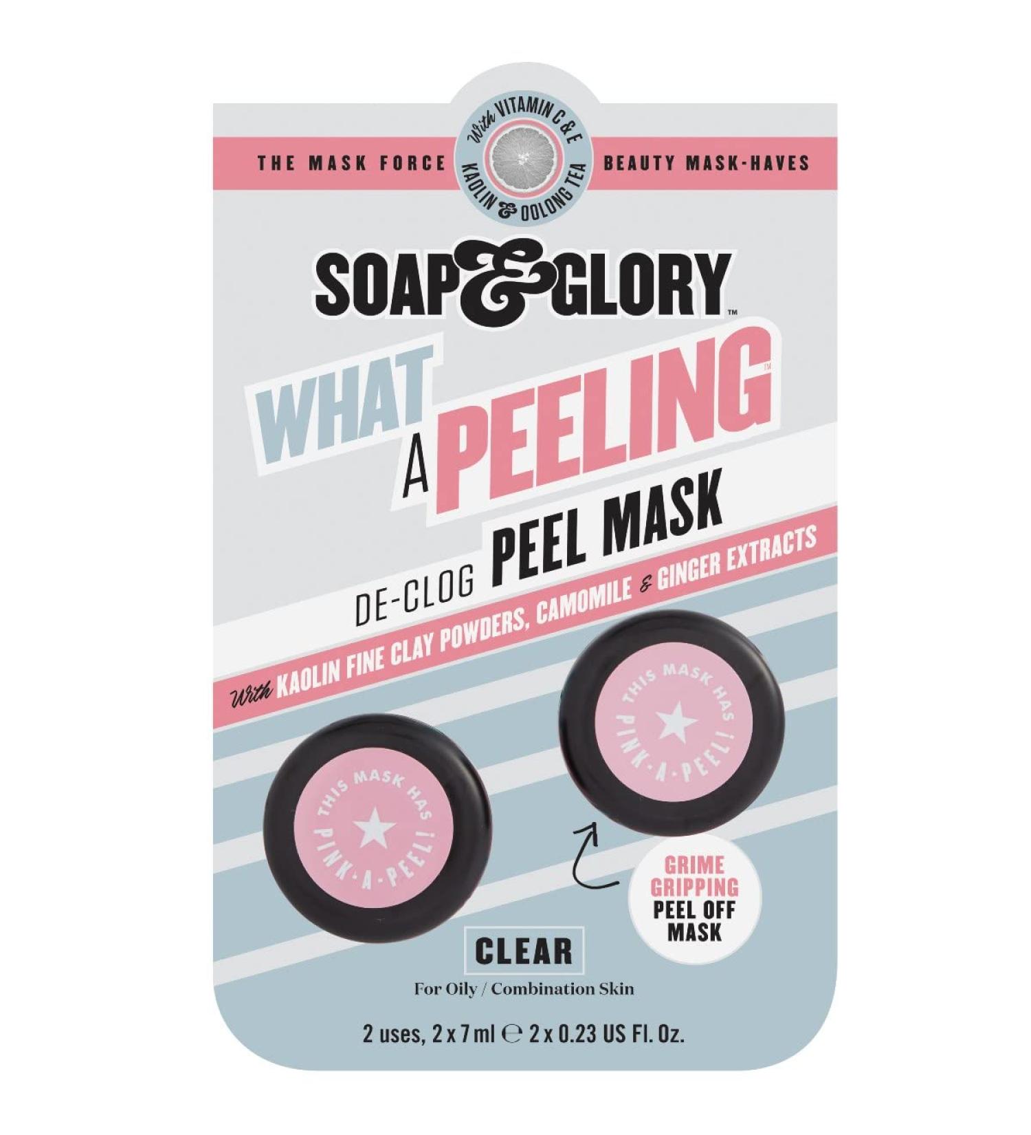 Soap & Glory What A Peeling Purifying Peel Off Face Mask - Chamomile & Kaolin Clay Pore Minimizing for Oily Skin - 2 Pack Skin Purifying Peels - Buy Online on GoSupps.com