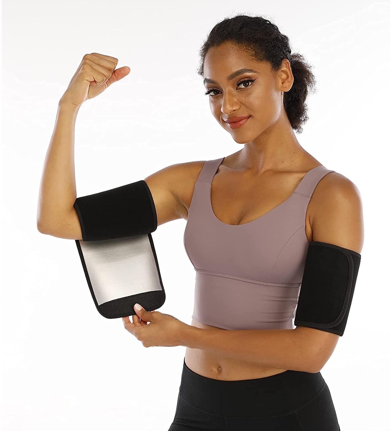 Sauna Sweat Arm Trimmer Bands arm Sweat Bands for Women Weight Loss Arm Shaper Wraps for Workout arm Bands for Flabby arm Black - Buy Online on GoSupps.com