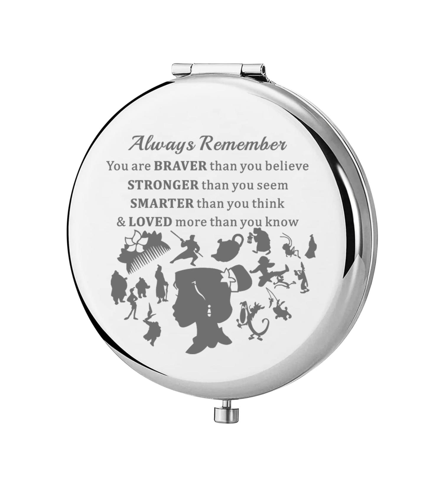 KEYCHIN Mu LAN Pocket Mirror Mu LAN and Mushu Fans Gifts Remember You are Braver Stronger Smarter Than You Think Compact Makeup Mirror for Women Girls Teenagers (Mu LAN Mirror-S) - Buy Online on GoSupps.com