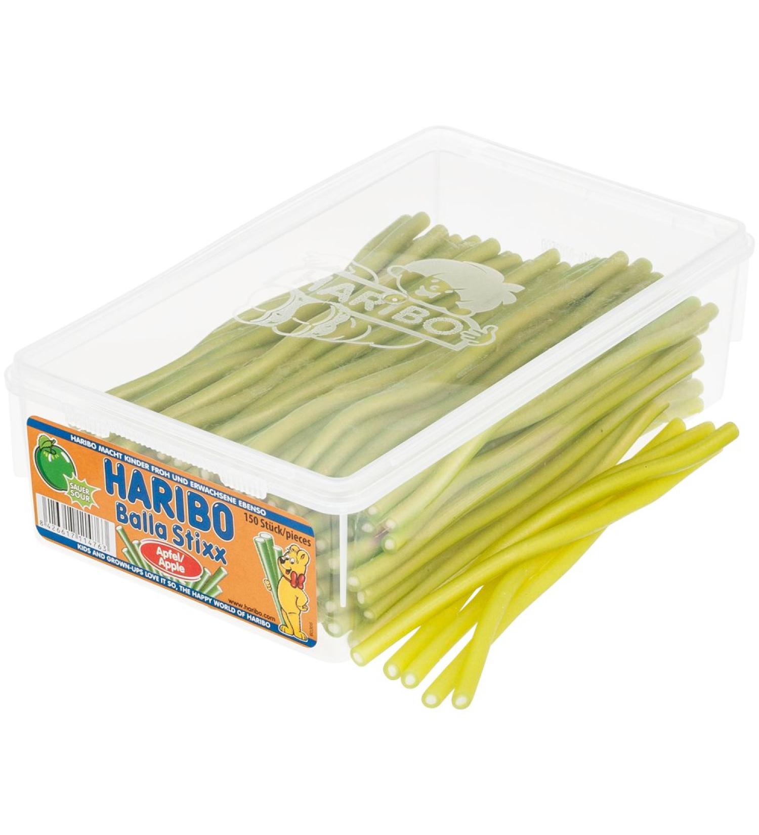 HARIBO Balla-Balla Sour Apple Candy Sticks - 1125g Tin | International Shipping Available - Buy Online on GoSupps.com