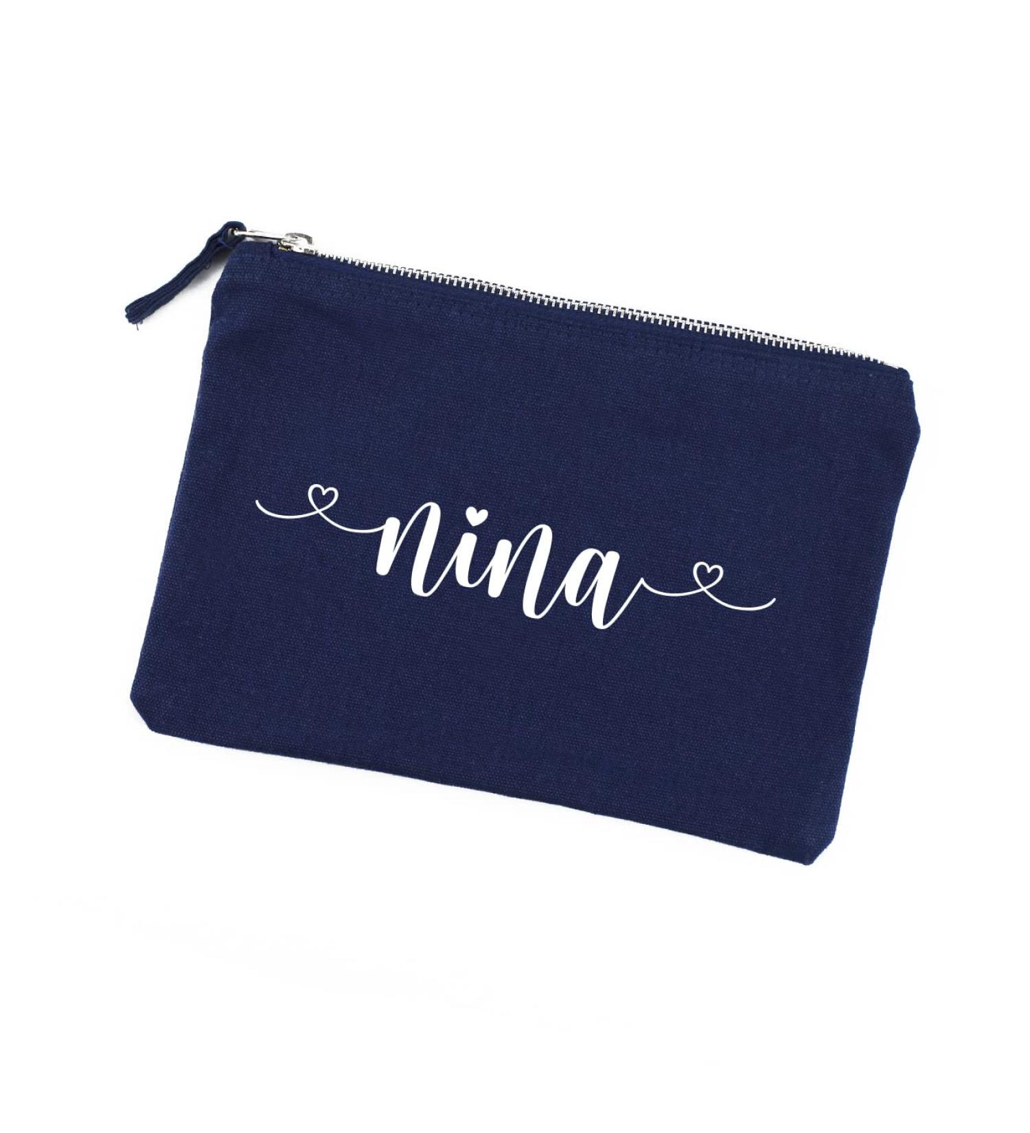 Herz & Heim Personalized Cosmetic Bag - Stylish Women's Gift | 22x16.5 cm - Blue - Buy Online on GoSupps.com