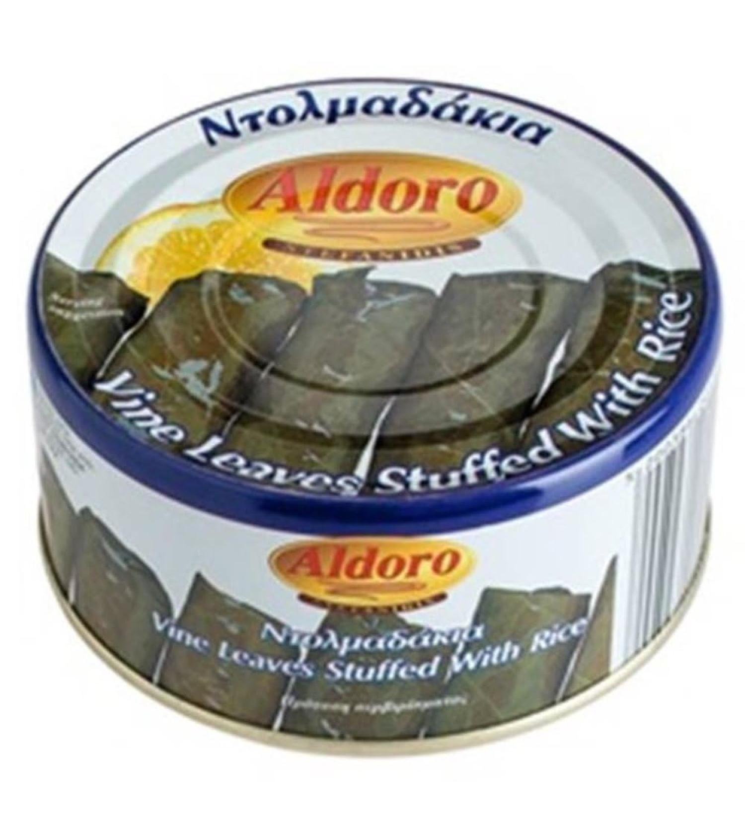 Dolmades - Vine Leaves Stuffed with Rice 280gr Aldoro | Hand Rolled Stuffed Vine Leaves | Special Blend of Rice Herbs and Spices Greek dolmades | Suitable for Vegetarians
