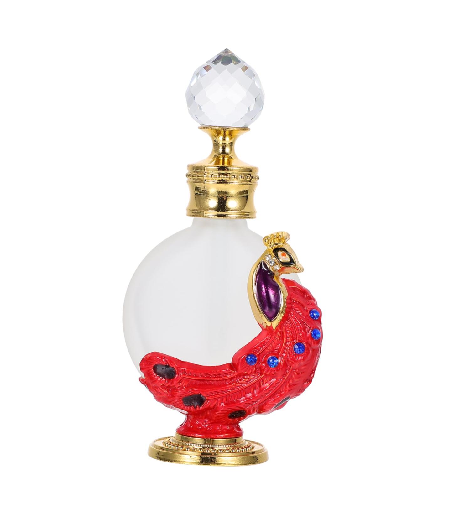 CANIGHT 1pc Peacock Essential Oil Bottle Liquid Bottle Glass Empty Holder Dropper Bottle Empty Perfume Bottle Liquid Holder Women Perfume Bottle Liquid Dispenser Glass Perfume Bottle 3.1x10.5cm Red - Buy Online on GoSupps.com