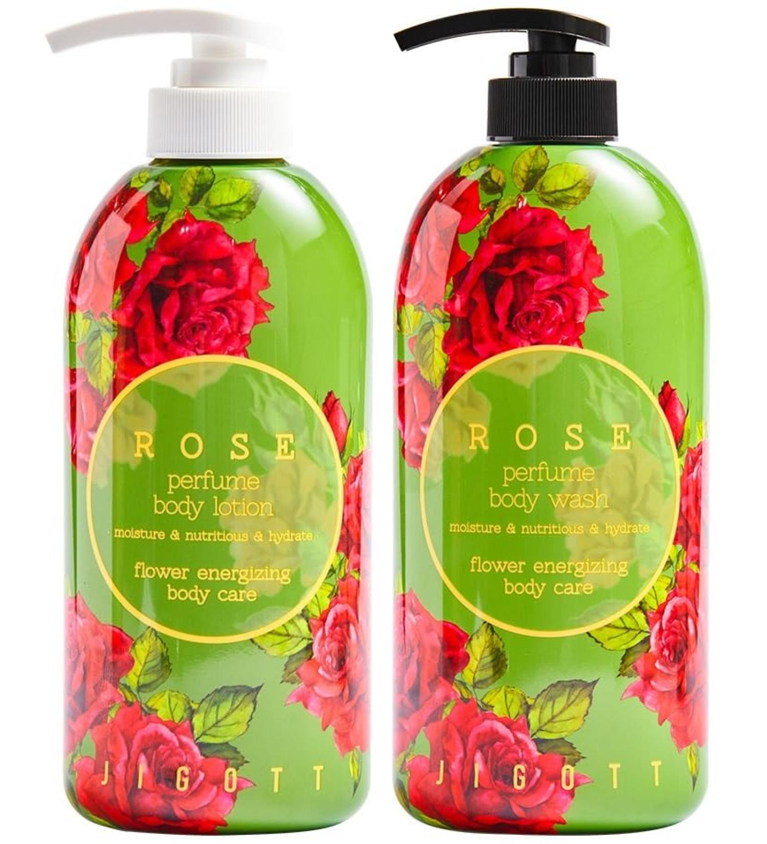 Rose Perfume Body Wash & Lotion Set - 750ml & 500ml | Luxurious Scented Skincare | International Shipping - Buy Online on GoSupps.com