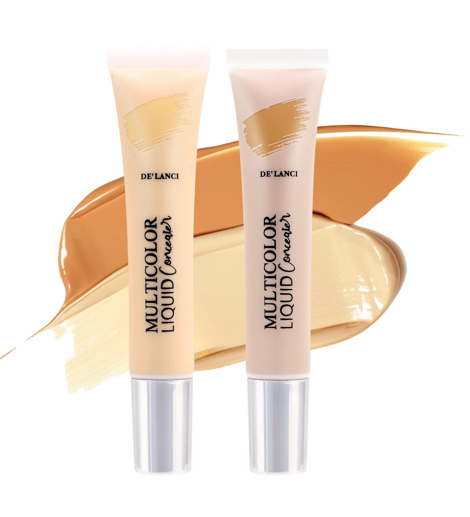 DE'LANCI Pro Full Coverage Liquid Concealer - Long Lasting & Waterproof - Vegan & Cruelty Free - Beige & Nude - Buy Online on GoSupps.com