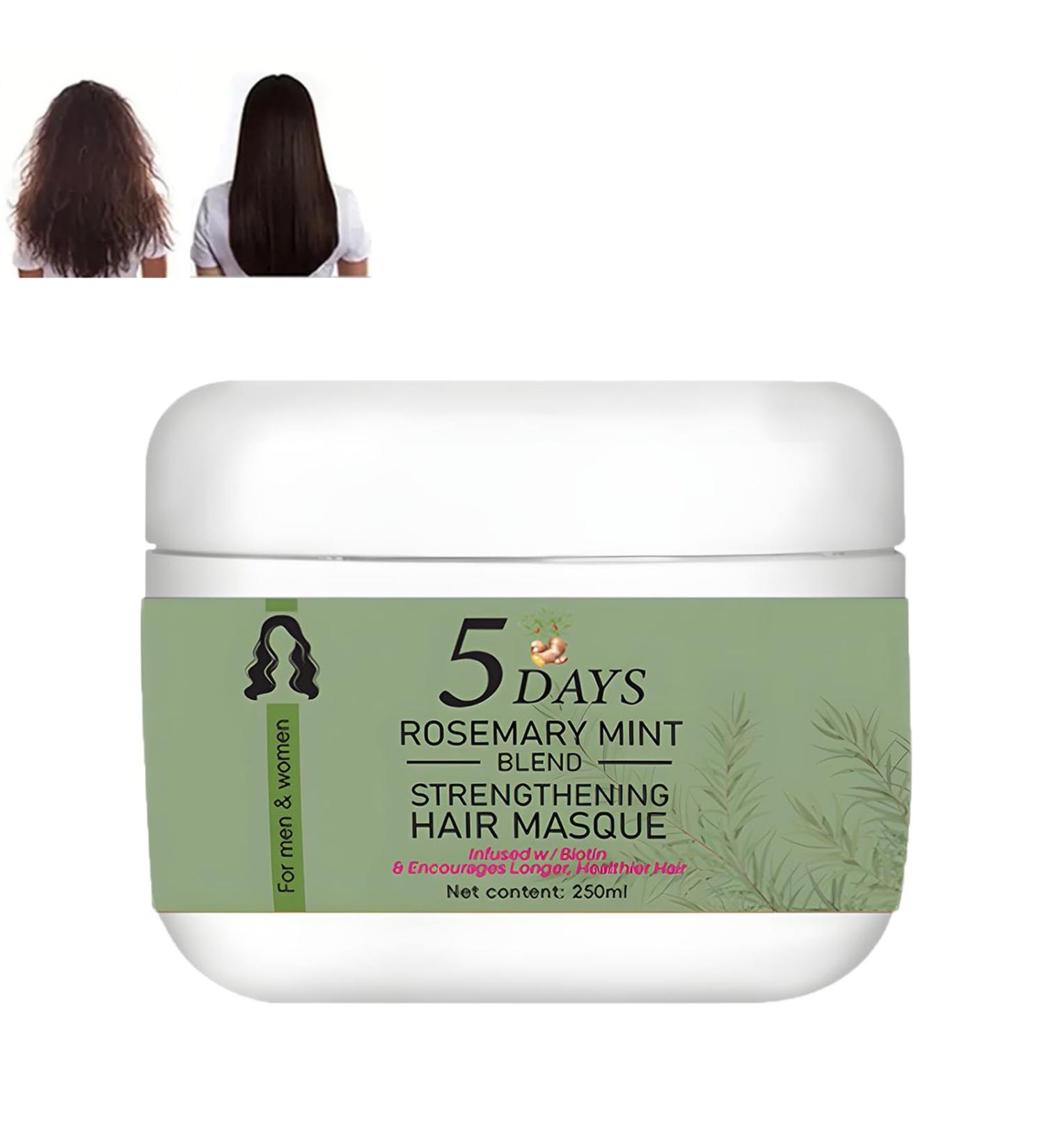 Rosemary Hair Mask Moisturising Hair Moisturiser Rosemary Hair Mask Natural for Dry Damaged Hair Reduces Hair Loss for Healthy Hair Growth - 250 ml (1 Piece) Green - Buy Online on GoSupps.com