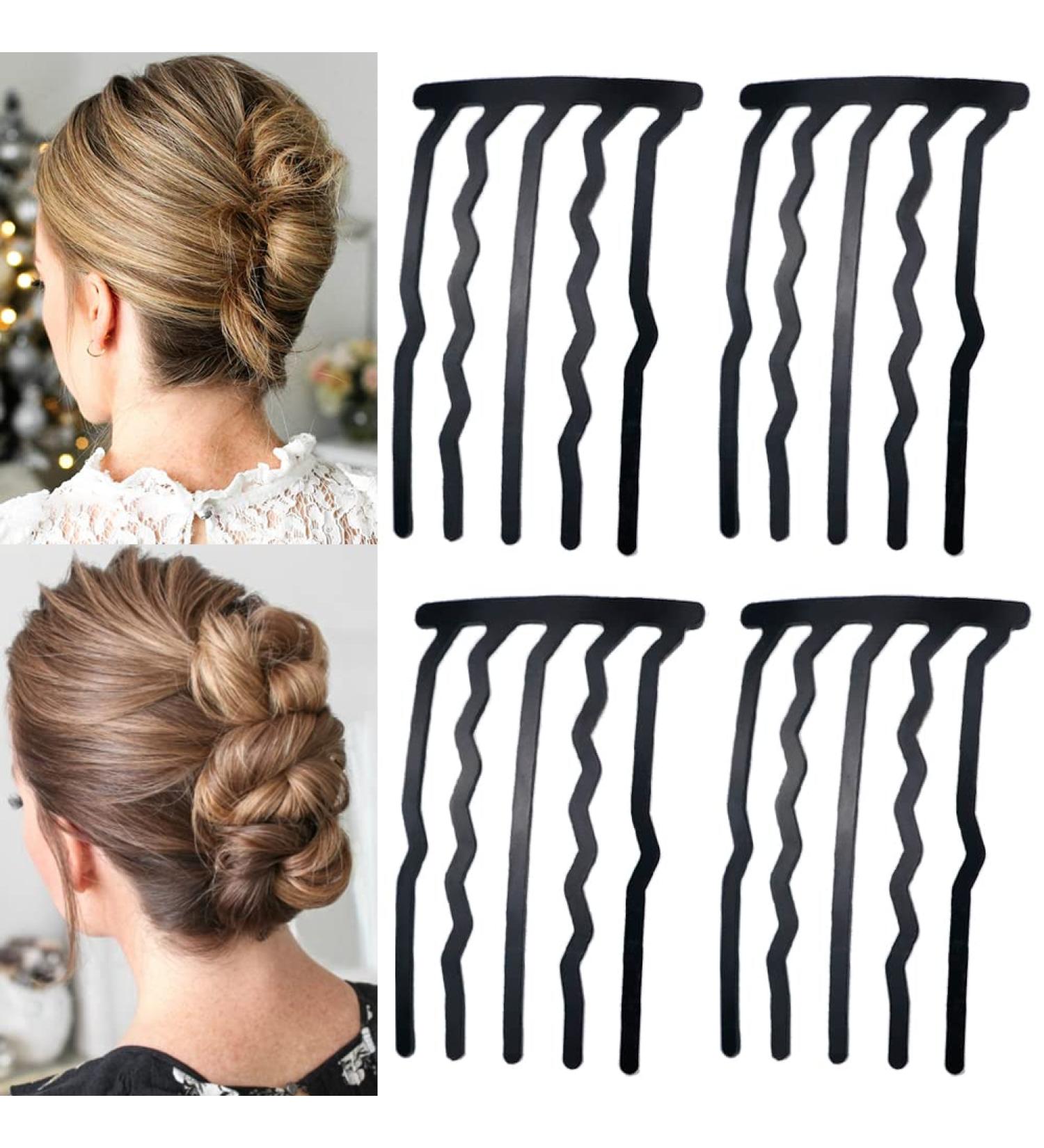 LAPOHI 4 Piece U Shape Hair Combs & Forks Set for Women - Updo Bun & French Twist Hairstyle Accessories - Vintage Hair Styling Tools - Buy Online on GoSupps.com