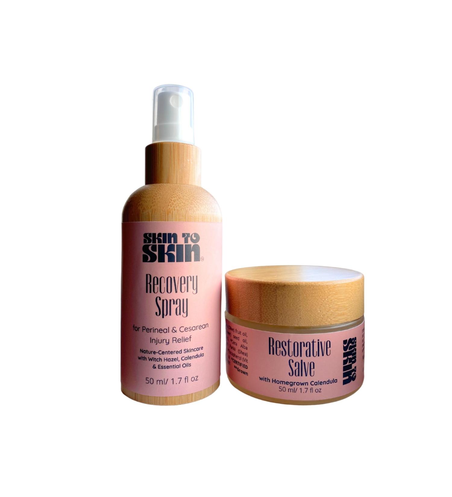 Skin to Skin C Section Recovery Bundle | Restorative Salve & Postpartum Spray for Healing | Best Perineal Spray & Balm for C Section Care - Buy Online on GoSupps.com