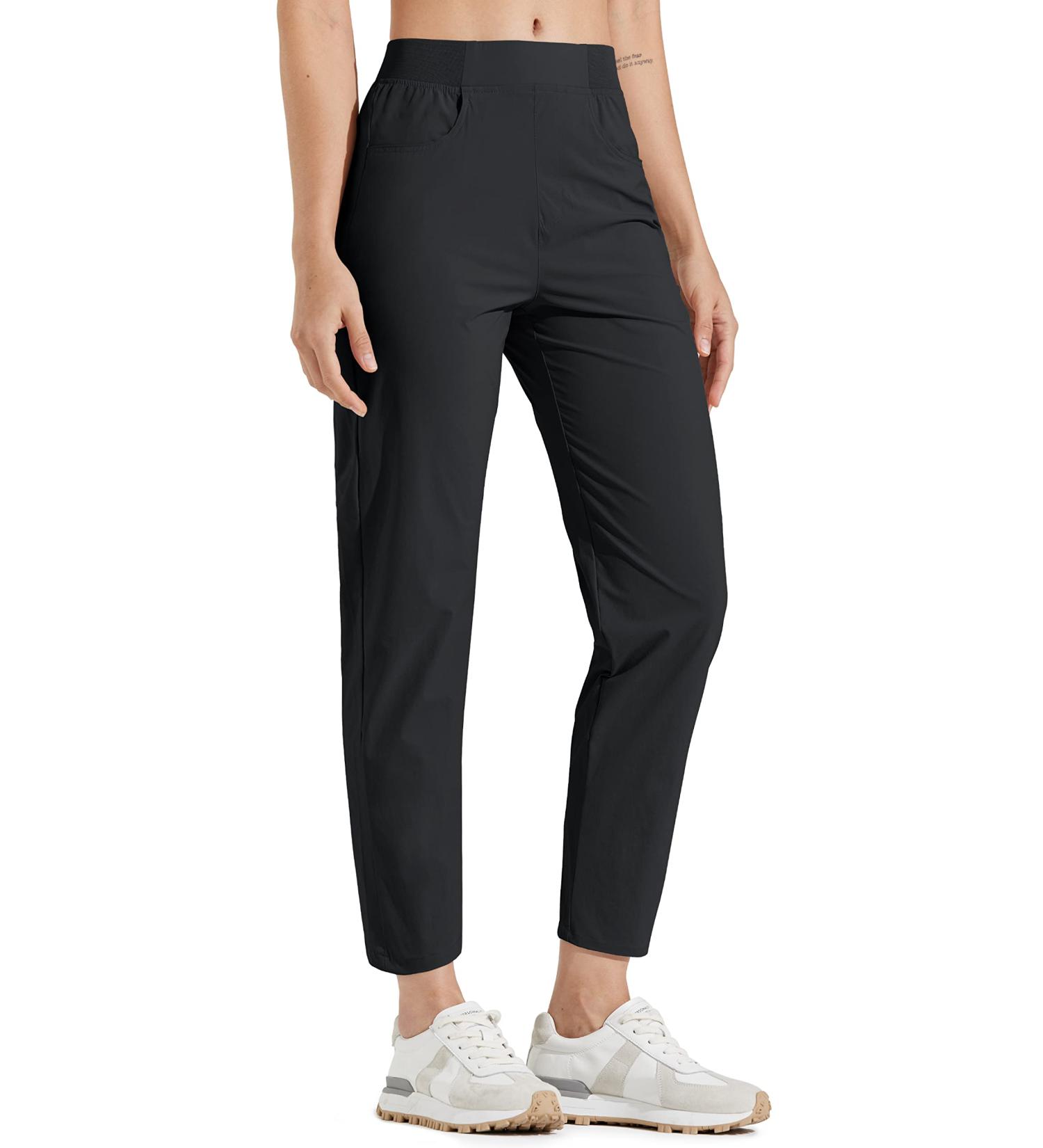 Libin Women's Quick Dry Golf & Hiking Pants - Black Lightweight Ankle Dress Pants for Business Casual & Travel - Large - Buy Online on GoSupps.com