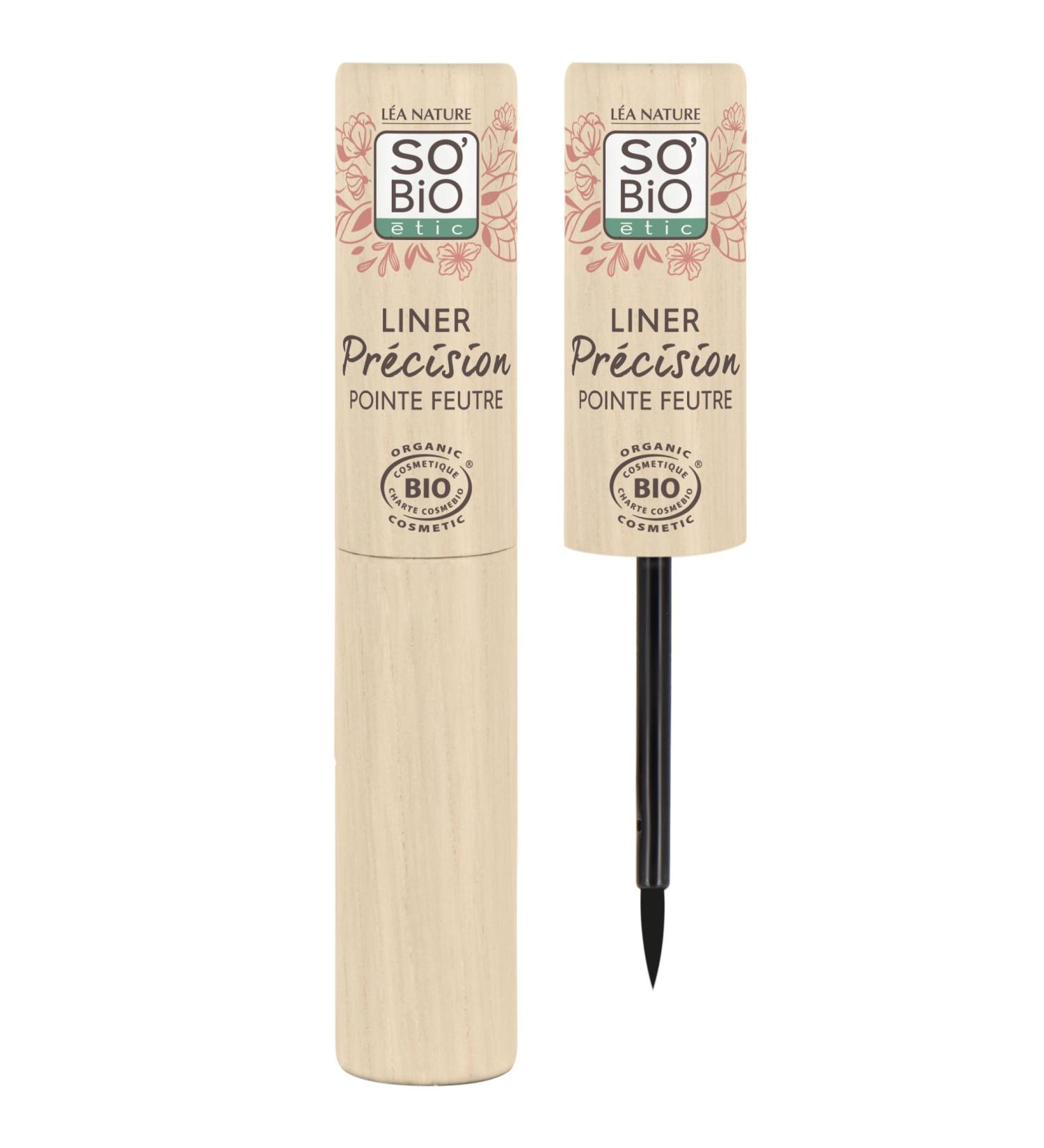 L A NATURE SO BiO tic | Certified Organic Eyeliner Precision | Black | Highlights & Enhances the Eyes | Fluid Texture - Felt Tip | Precise Line | Chamomile Floral Water | Vegan | Made in France | 11ml - Buy Online on GoSupps.com