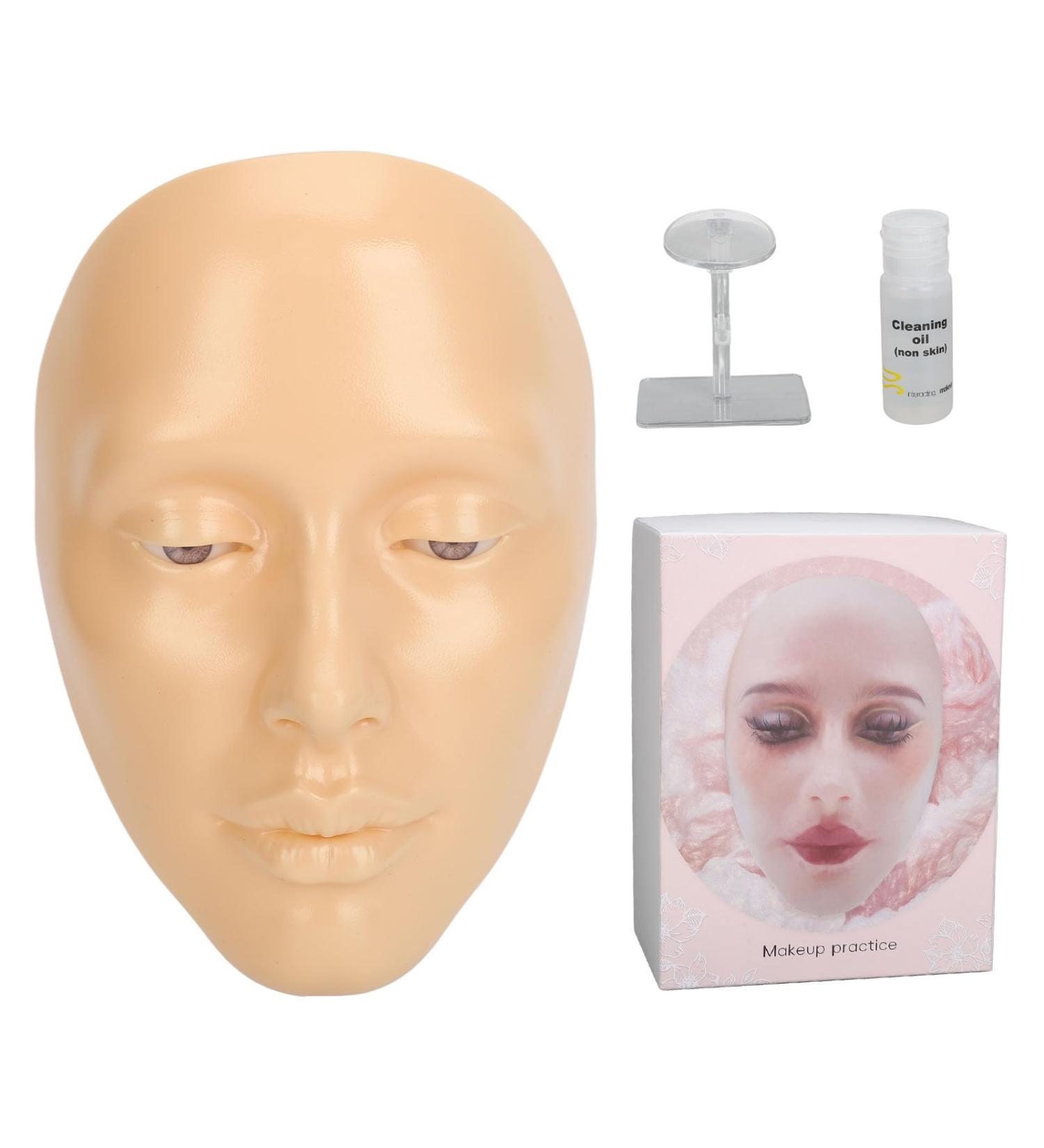  Cryfokt Makeup Practice Board Reusable 5D Silicone Makeup Mannequin Face with 20ml Makeup Remover Oil Eyeshadow for Complete Practice - Buy Online on GoSupps.com