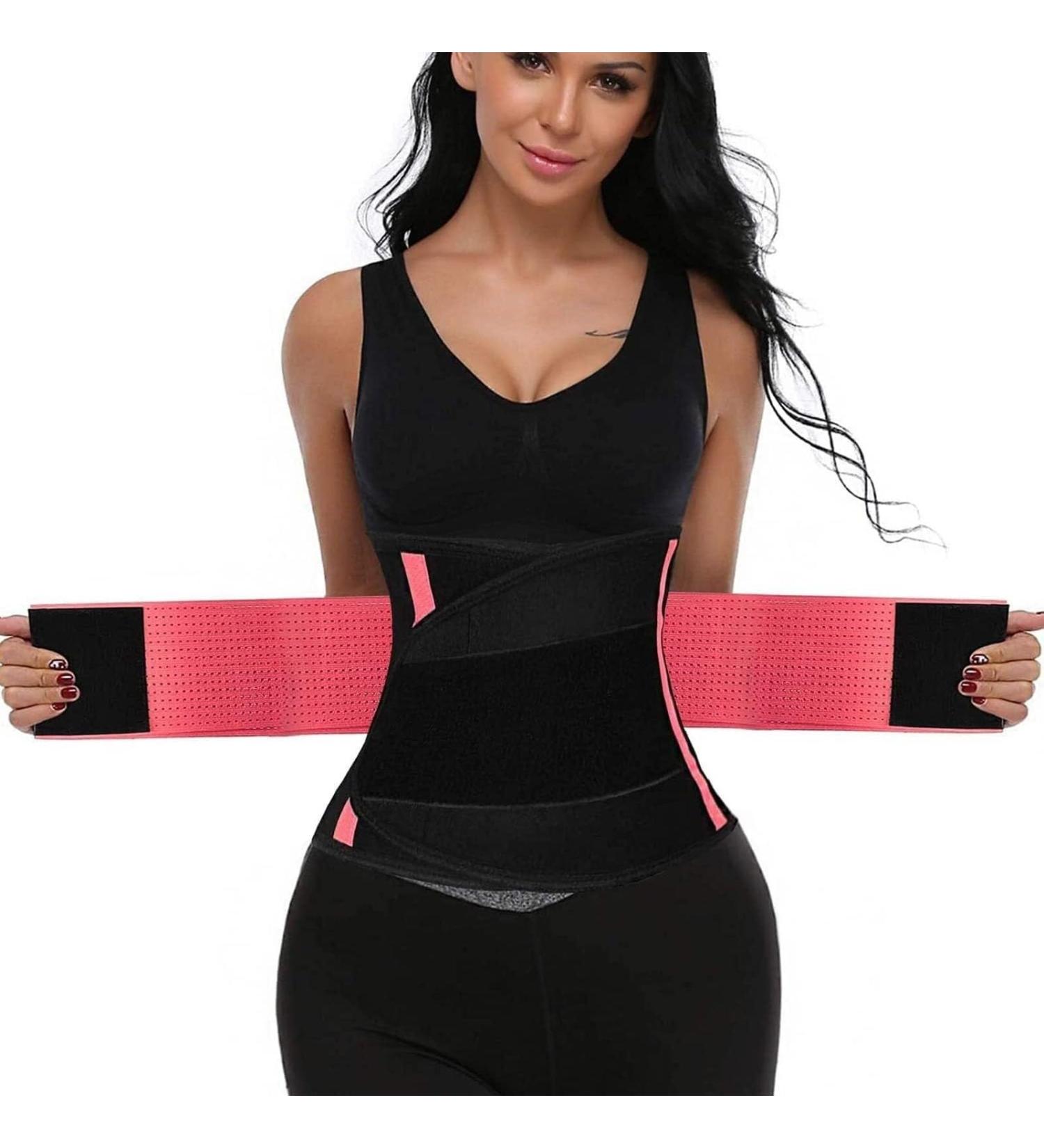 Back Brace Support Belt for Lumbar Pain Relief - Sciatica & Herniated Disc Support - Adjustable Waist Trainer for Men & Women - Medium Pink - Buy Online on GoSupps.com