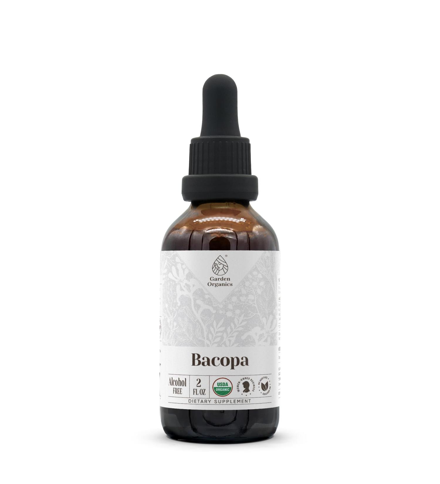 Bacopa USDA Organic | Alcohol-Free Extract, Organic Herbal Drops, Supplement, Relaxation, Positive Cognitive Effect | Tincture Made from 100% Organic Bacopa (Bacopa Monnieri) Dried Herb 2 oz 2 Fl Oz (Pack of 1) - Buy Online on GoSupps.com