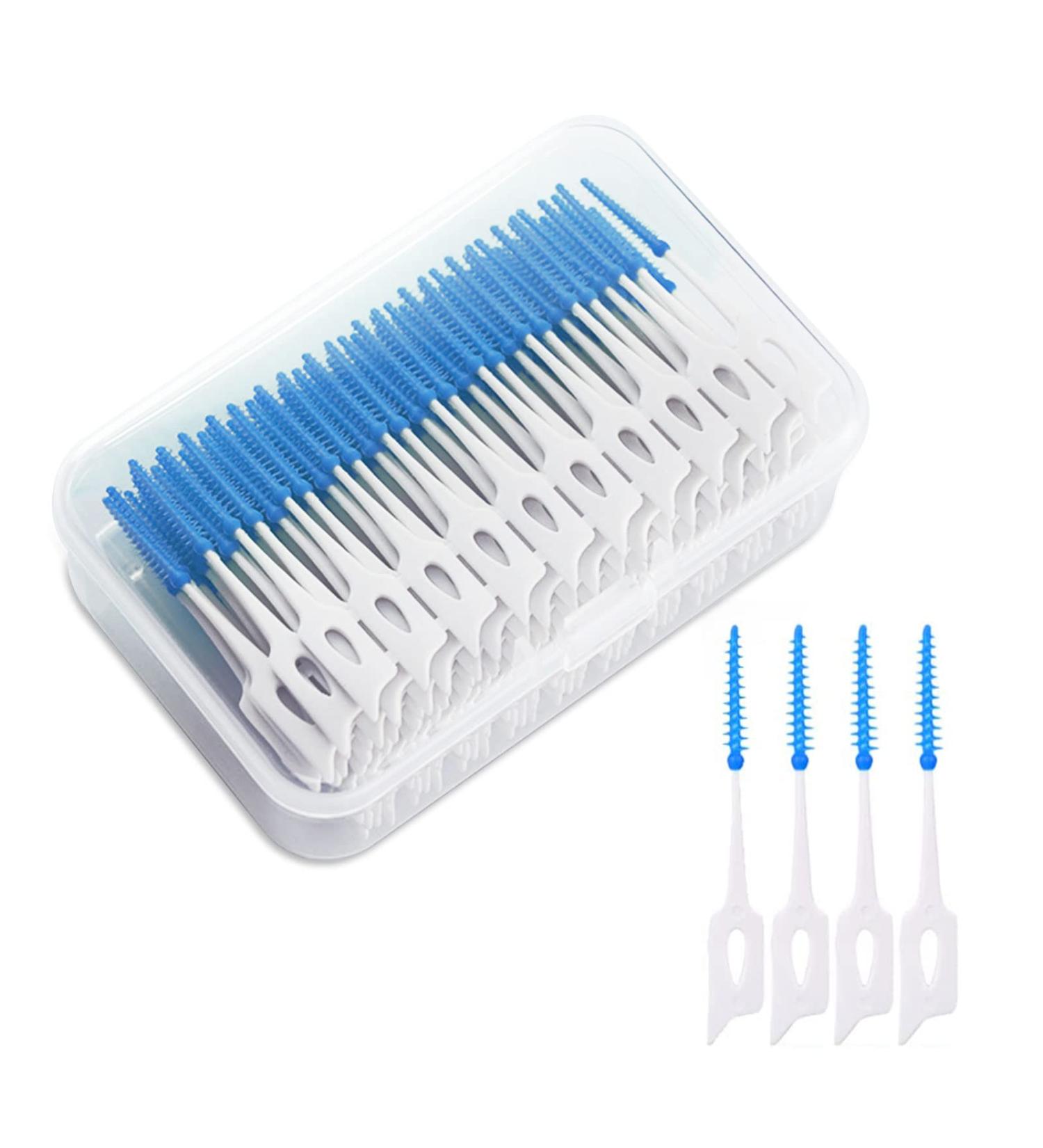 200-Piece MIVAIUN Interdental Brushes with Silicone Floss Sticks - Dual-Use Dental Picks for Oral Cleaning (Blue) - Buy Online on GoSupps.com