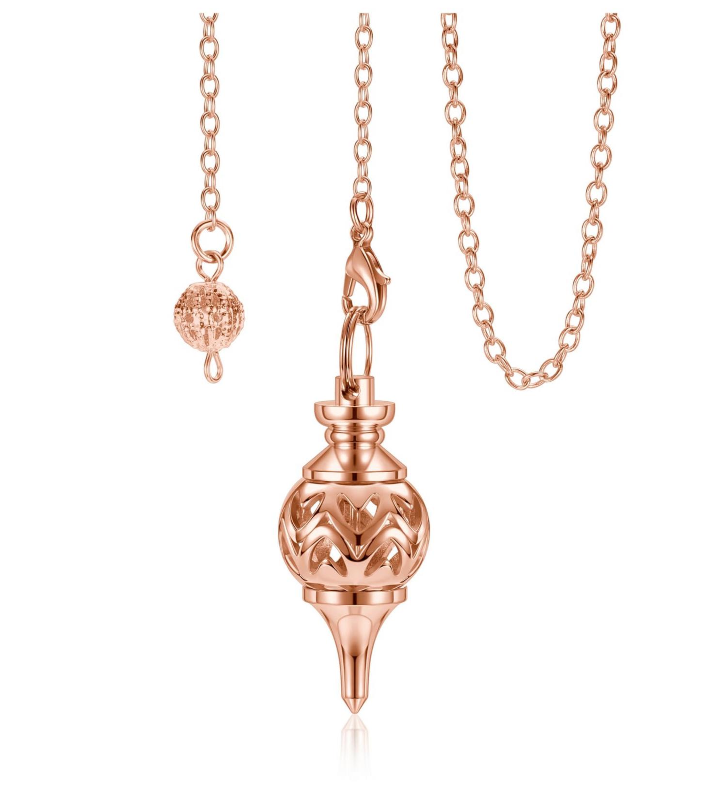 Crystears Rose Gold Copper Filigree Pendulum - Spiritual Jewelry for Divination & Reiki Healing - Buy Online on GoSupps.com