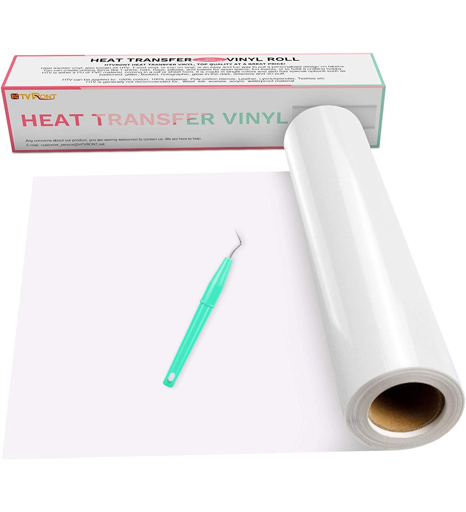 HTVRONT White Heat Transfer Vinyl Roll - 12x15ft for Cricut & Silhouette, Easy to Cut & Weed - Ideal for Shirts & DIY Projects - Buy Online on GoSupps.com