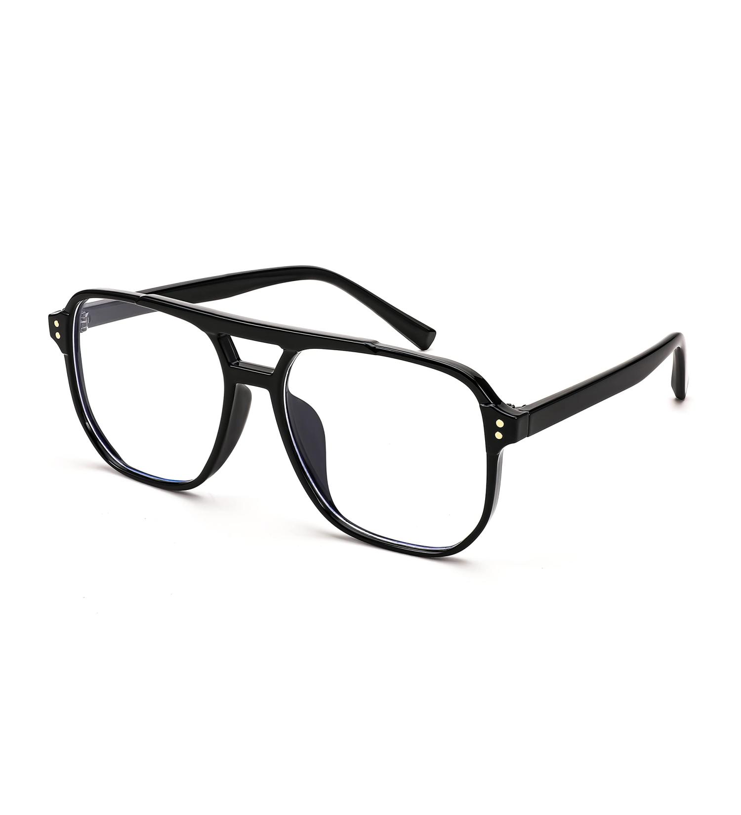 Feizedy Retro Blue Light Filter Glasses for Women & Men - 70s 80s Style PC Gaming Glasses - B2866 Black 54mm - Buy Online on GoSupps.com