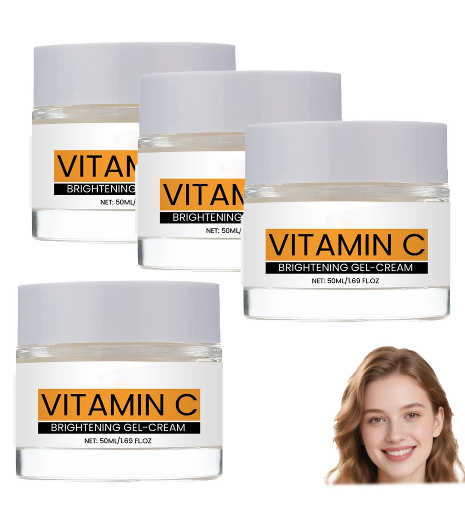 YUNFAX Vitamin C Brightening Gel Cream Facial Moisturizer for Women AntiAging Skincare To Smooth Fine Lines & Wrinkles Deep Hydrating Radiance Lotion for All Skin Types Vitamin C Brightening 4 Pieces - Buy Online on GoSupps.com