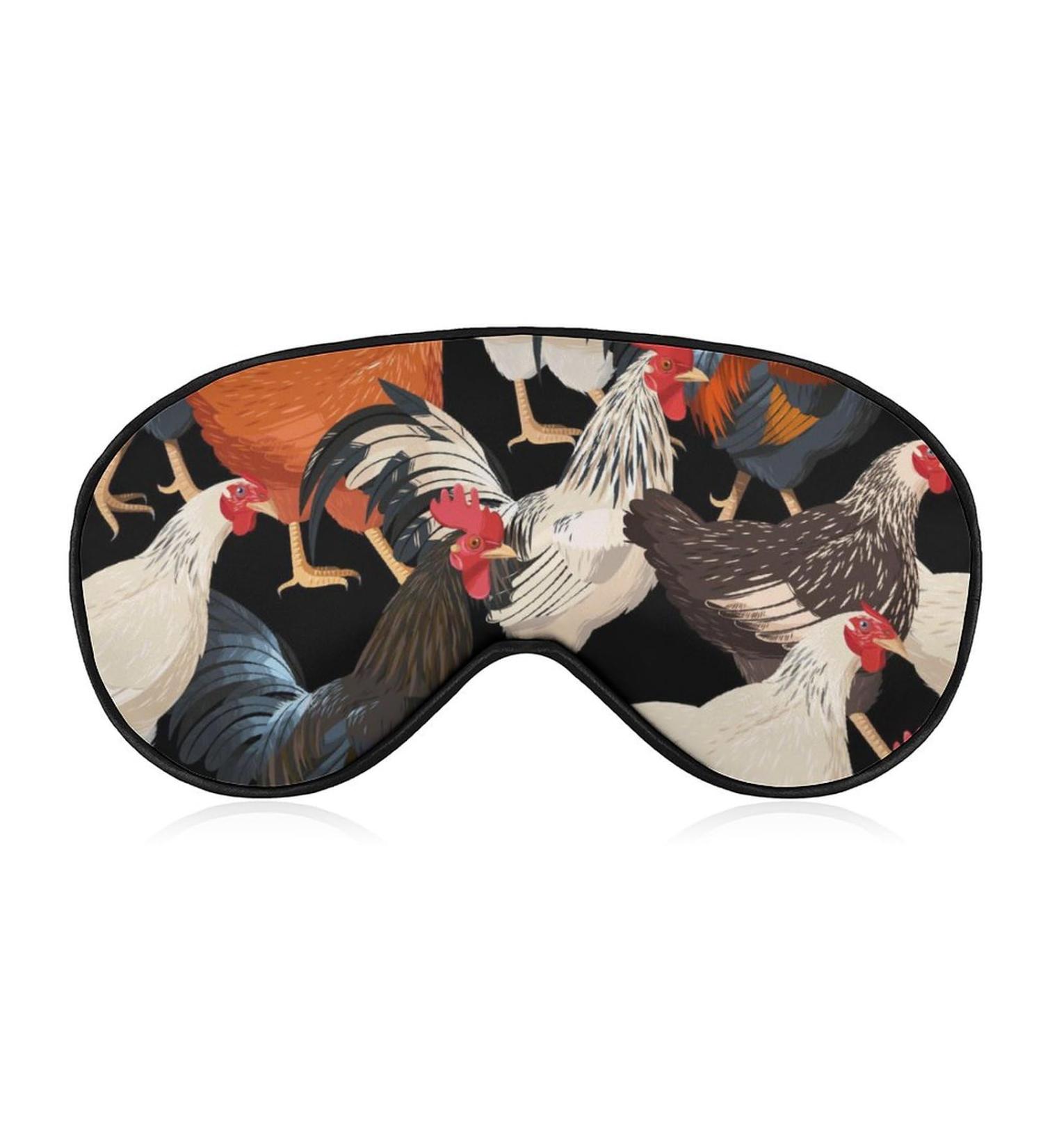 Colorful Hens Sleep Mask | Adjustable Strap Eye Cover for Sleeping and Travel | Block Light for Men and Women - Buy Online on GoSupps.com