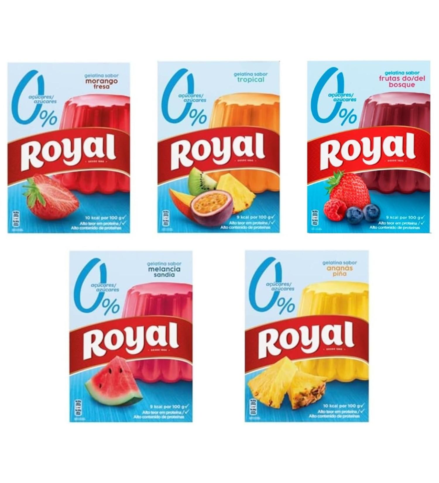 Royal Mix - G latine en poudre avec un m lange de saveurs | Fraise | Tropical | Fruits des bois | Past que | Ananas - 0% sucres ajout s | 5 sachets de 31g. - Buy Online on GoSupps.com