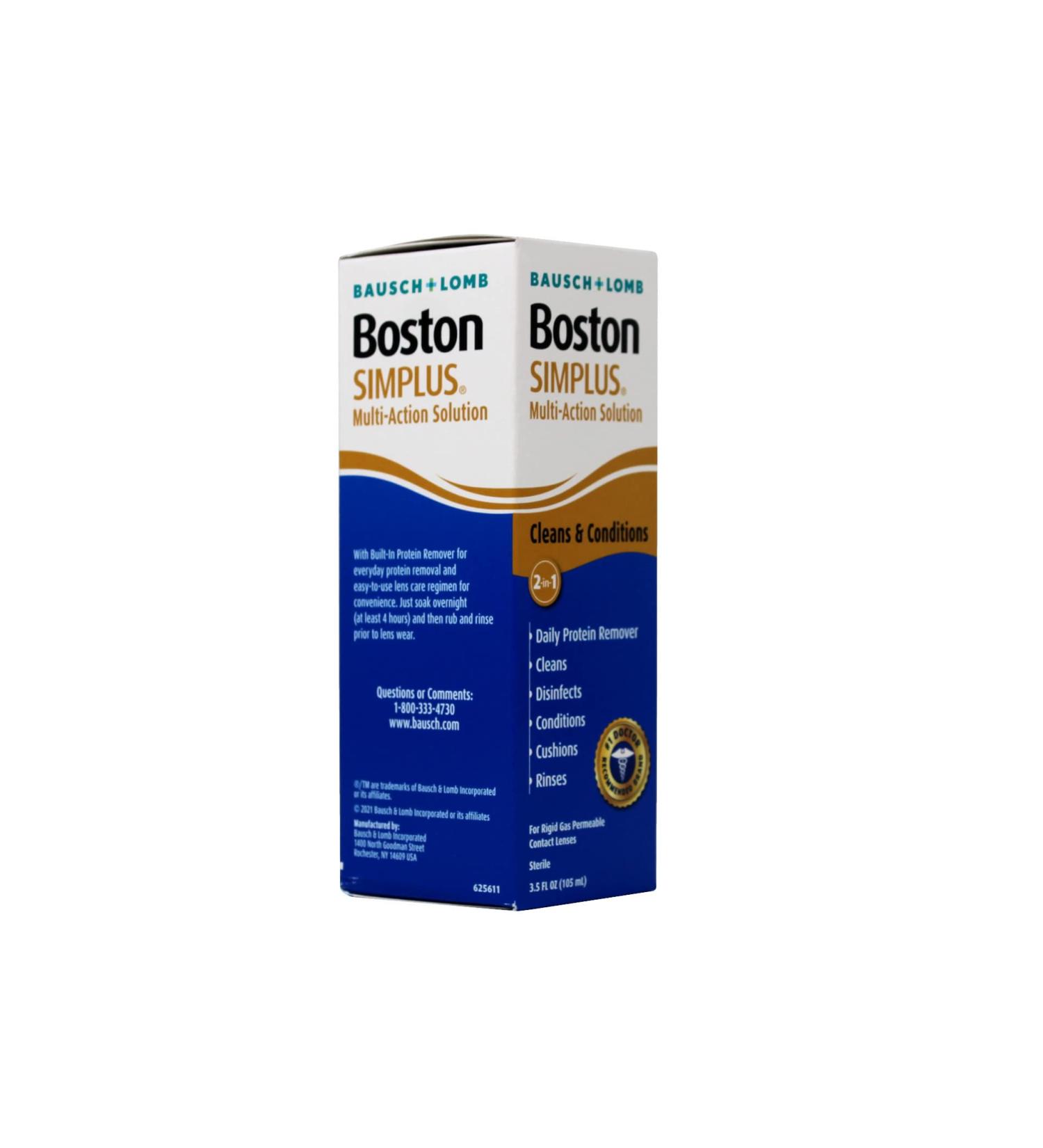 Bausch & Lomb Boston Simplus Multi Action Solution | 3.5 oz | Daily Protein Remover | International Shipping Available - Buy Online on GoSupps.com