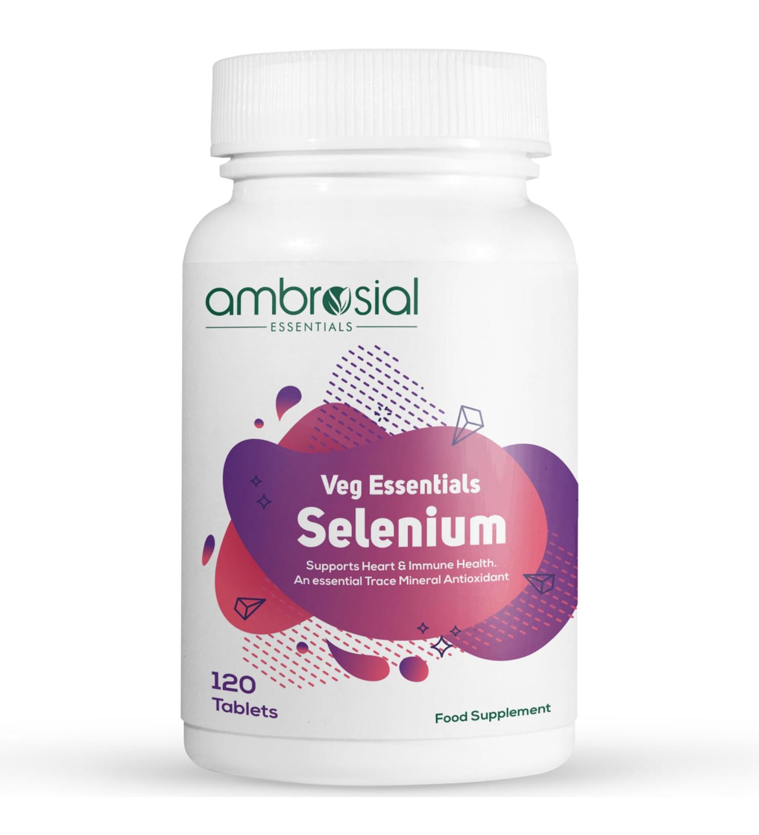 Ambrosial Selenium Selenomethionine 200mcg (Pack of 1-120 Tablets) - Buy Online on GoSupps.com