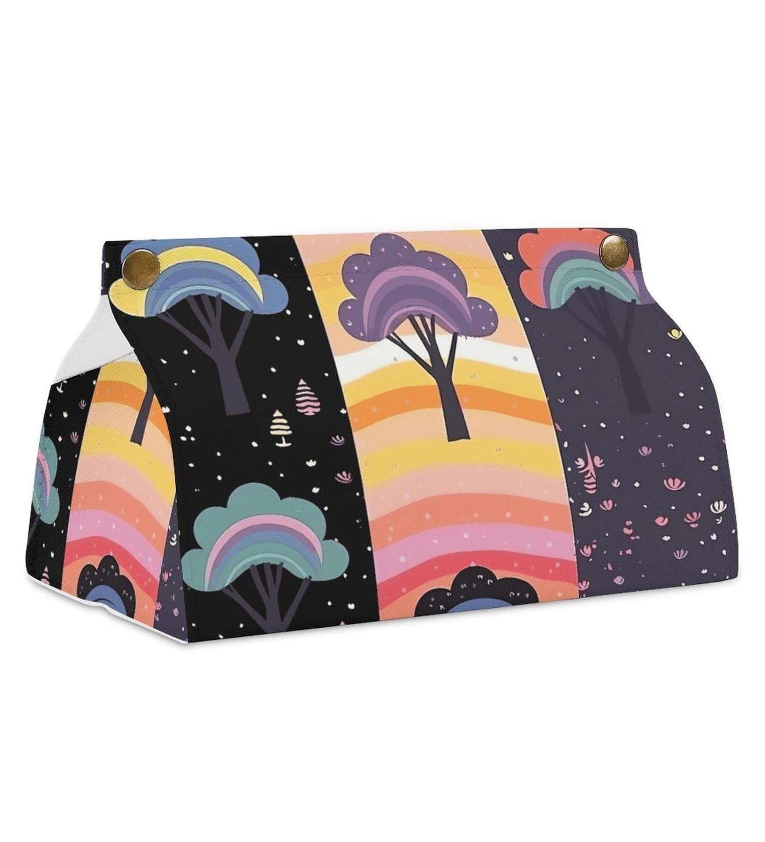 Tissue Box Cover Tissue Box Holder Simple Rainbow Print Tissue Holder Travel Tissue Packs Facial Paper Holder Decorative Holder - Buy Online on GoSupps.com