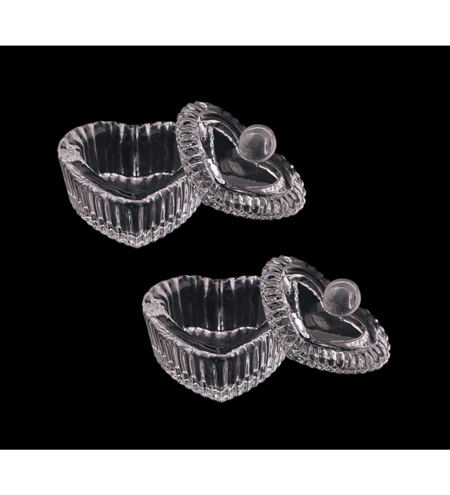 2-Piece Clear Nail Art Acrylic Liquid Powder Dappen Dish Bowl Set with Lid - Glass Crystal Cups for Nail Techs - Buy Online on GoSupps.com