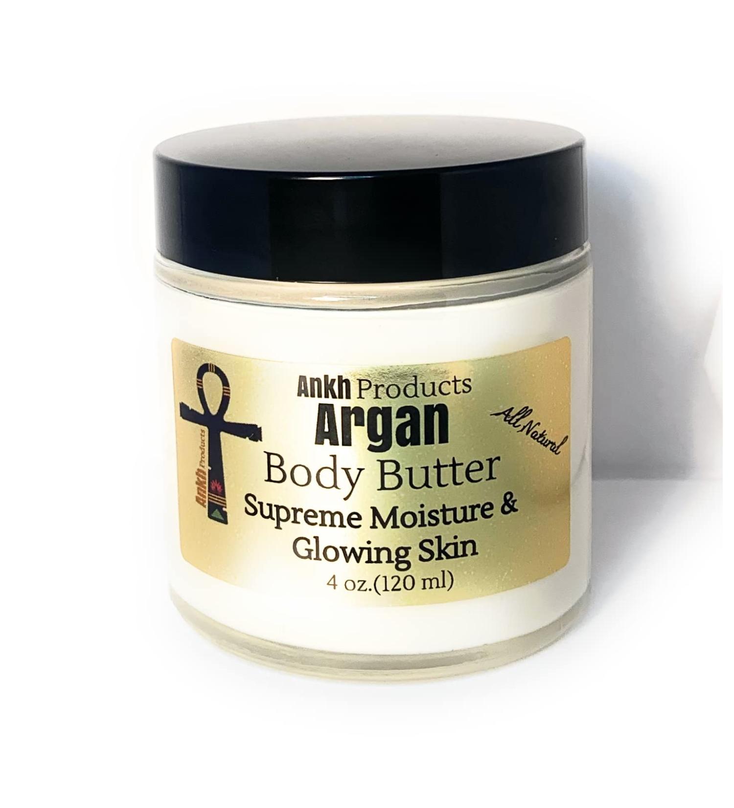 Argan Body Butter Supreme moisturizer silky glowing skin (4oz.) Nutrient rich with vitamins and minerals
