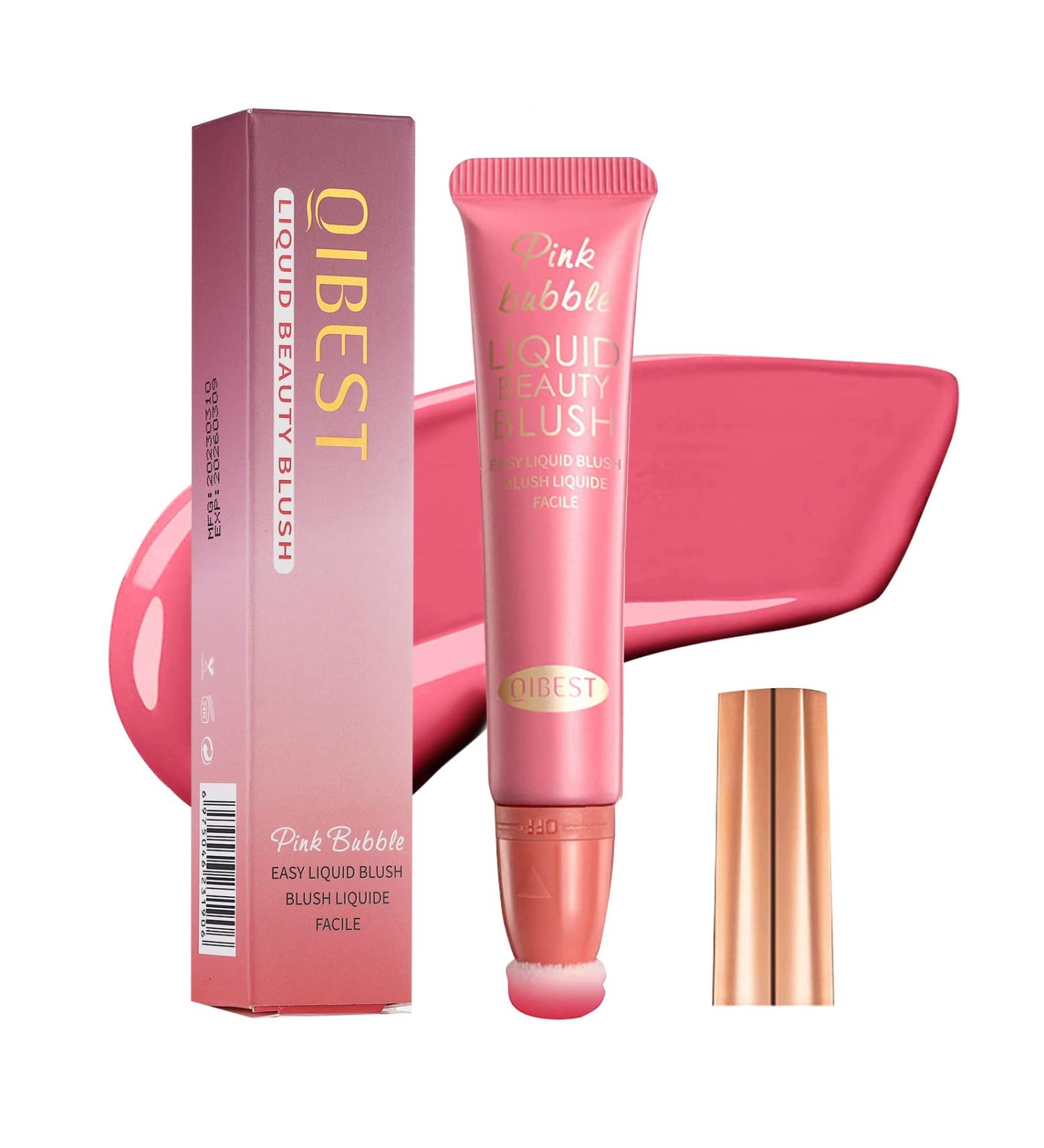 Matte Cream Blush Stick with Cushion Applicator - Peach Pink | Long-Lasting Dewy Finish | Natural Cheek Tint - Lightweight & Blendable - Buy Online on GoSupps.com