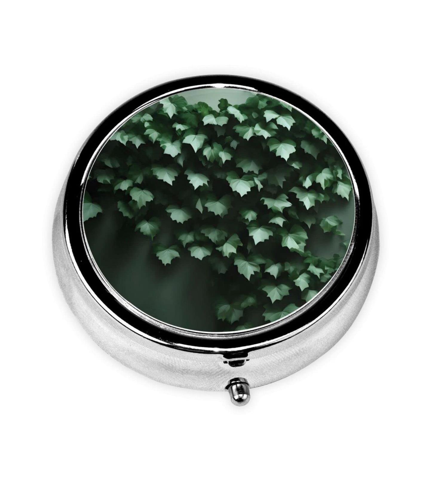 Green Creeper Round Pill Box | 3 Compartment Organizer for Travel | Portable Pill Storage Solution - Buy Online on GoSupps.com