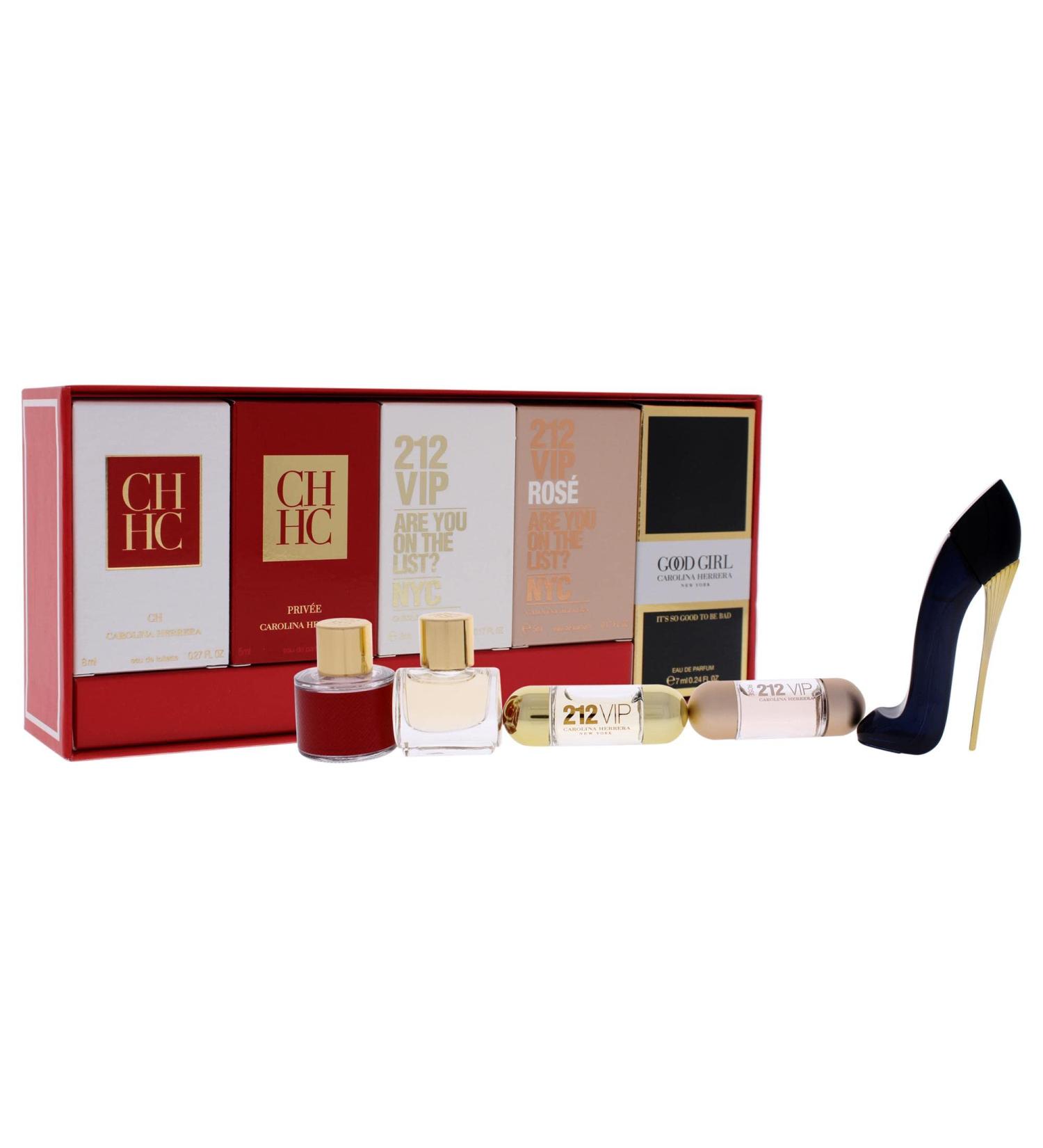 Carolina Herrera Carolina Herrera Fragrances Women 8ml CH EDT Splash, 5ml Prive EDP Splash, 5ml 212 VIP EDP Splash, 5ml 212 VIP Rose EDP Splash, 7ml Go 5 Pc Mini Gift Set