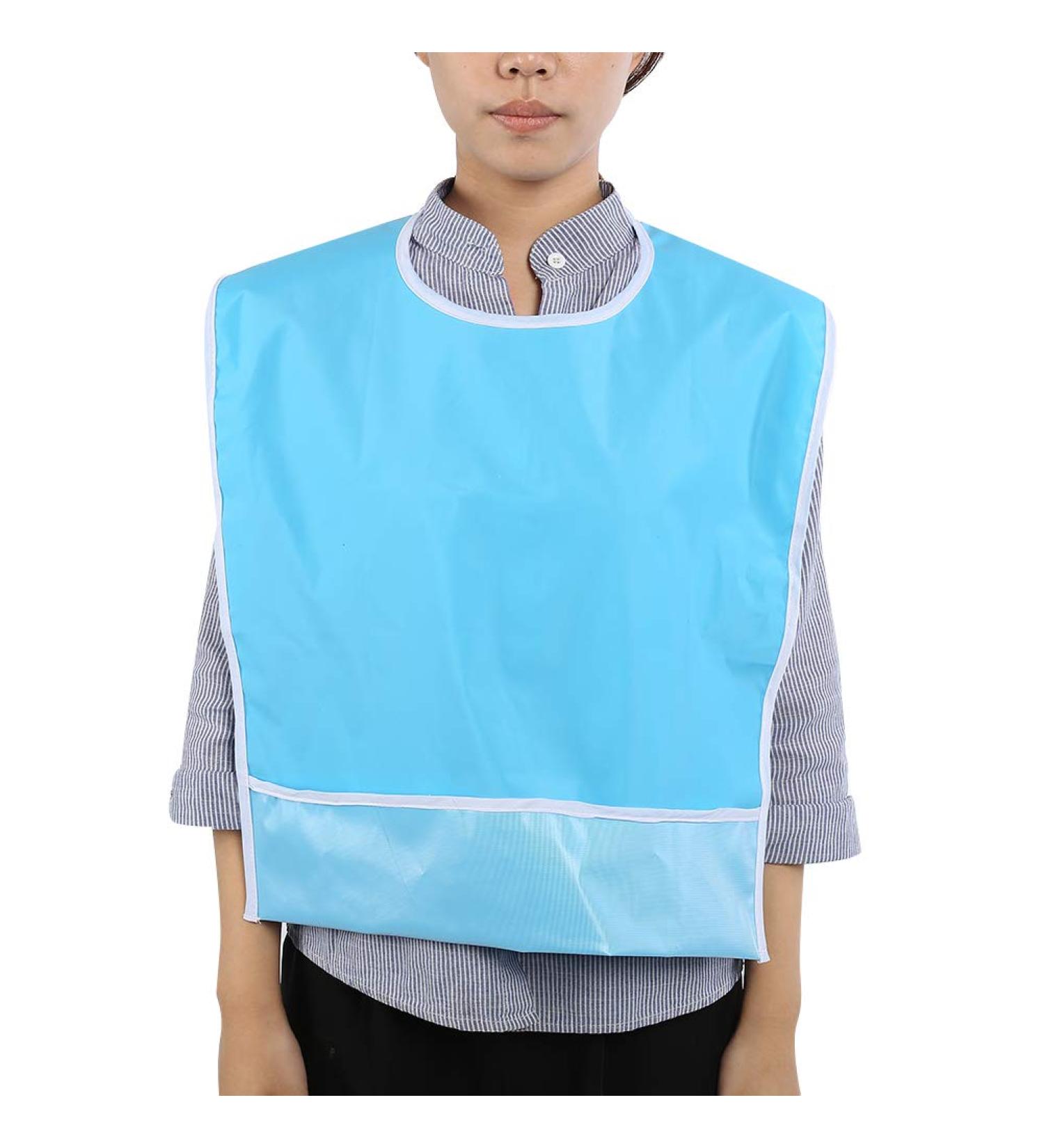 Eating Bib Clothes Protector Comfortable 2 Colors Optional Portable Waterproof Home Care Elderly Eat out for Older Adult(Light Blue) - Buy Online on GoSupps.com