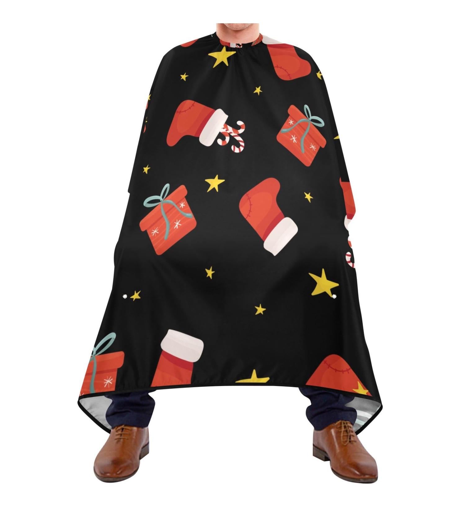 Waterproof Barber Cape - Unisex Hair Cutting Bib with Gift Boxes & Christmas Socks | Cheetah Design for Men - Buy Online on GoSupps.com