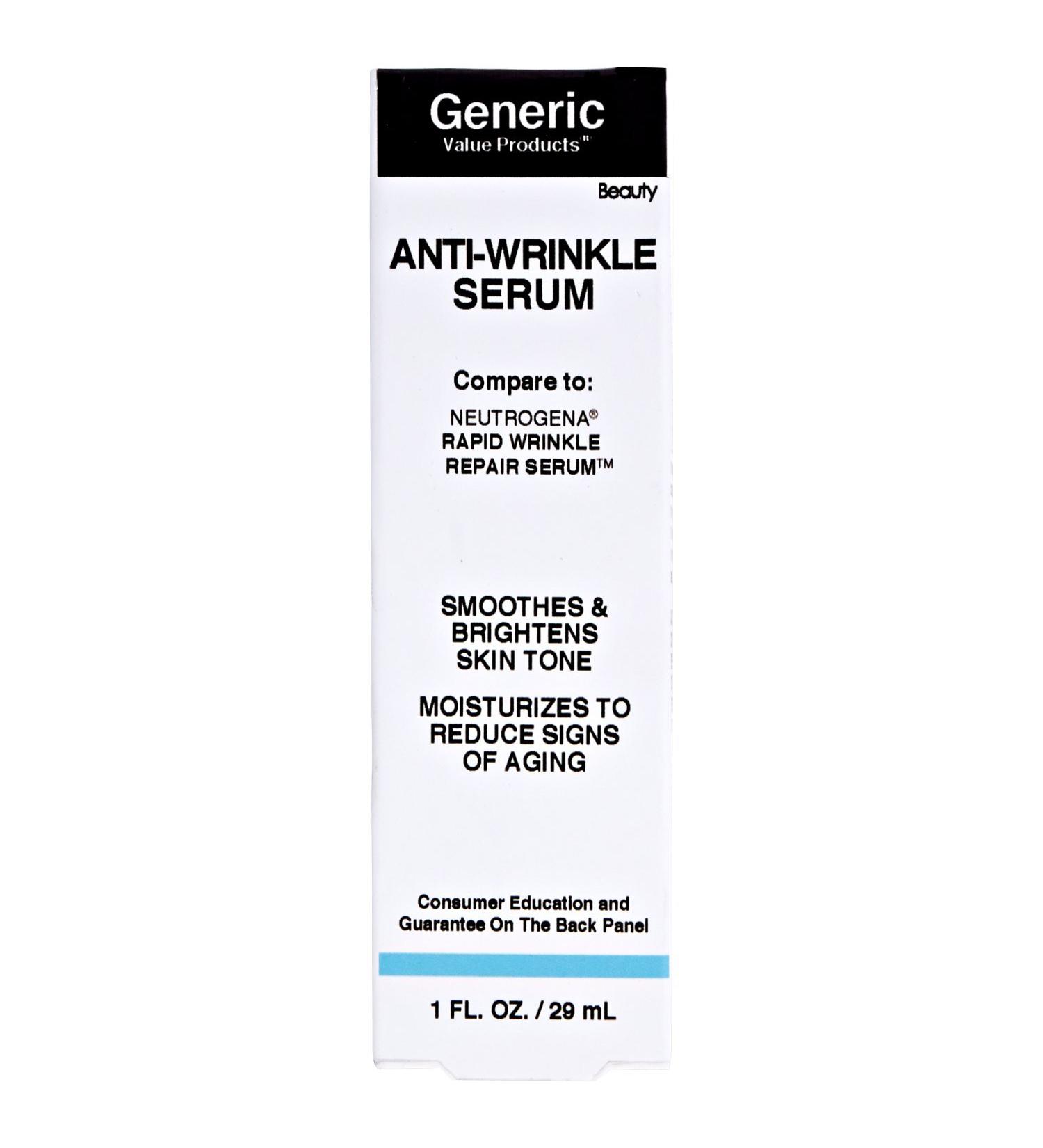 Generic Value Products Advanced Anti Wrinkle Serum Compare to Rapid Wrinkle Repair Serum