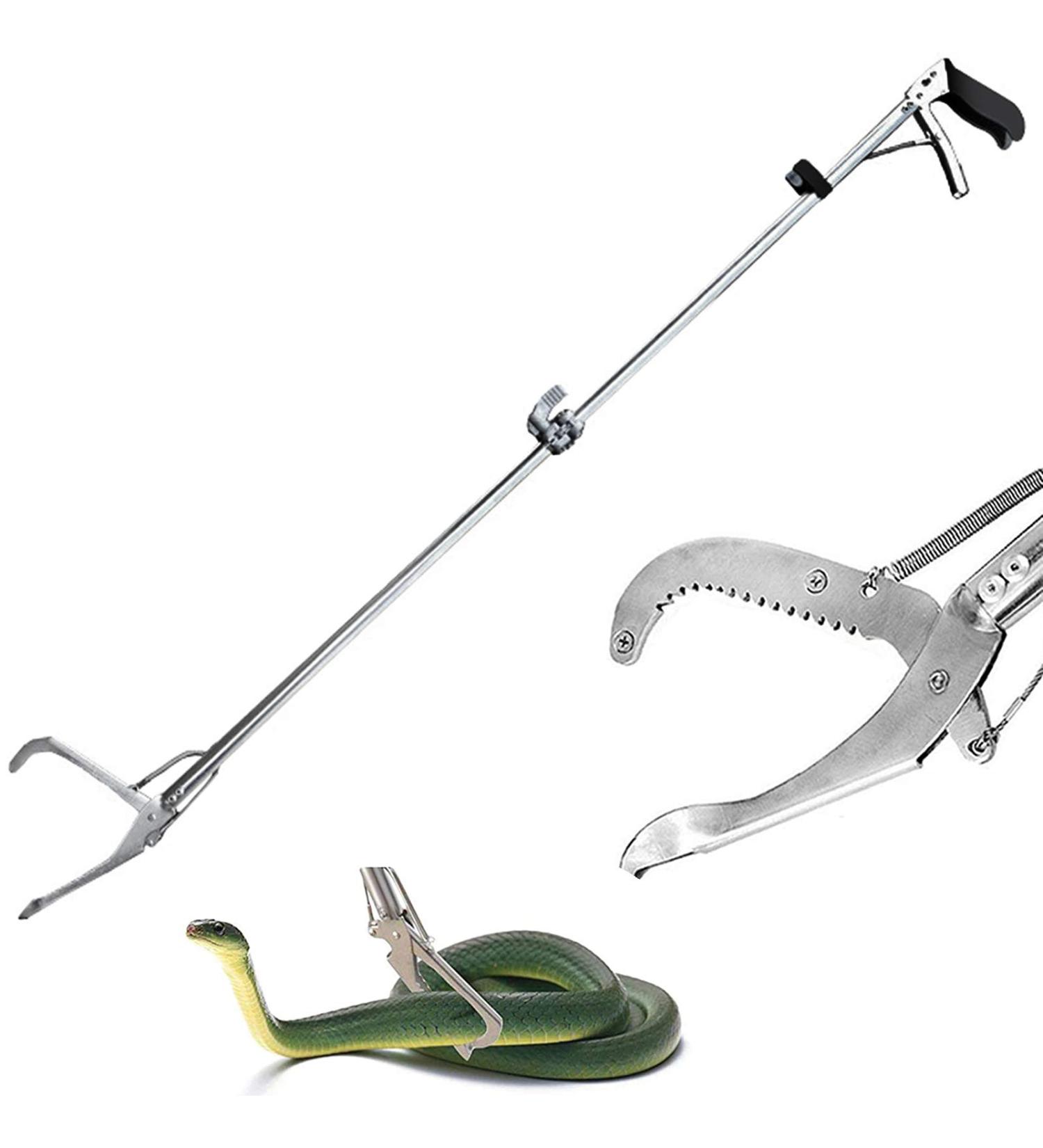 Ouronehome 60" Snake Tongs Foldable Reptile Grabber Catcher Wide Jaw Handling Tool with Auto Lock and Non-Slip Grip Handle - Buy Online on GoSupps.com