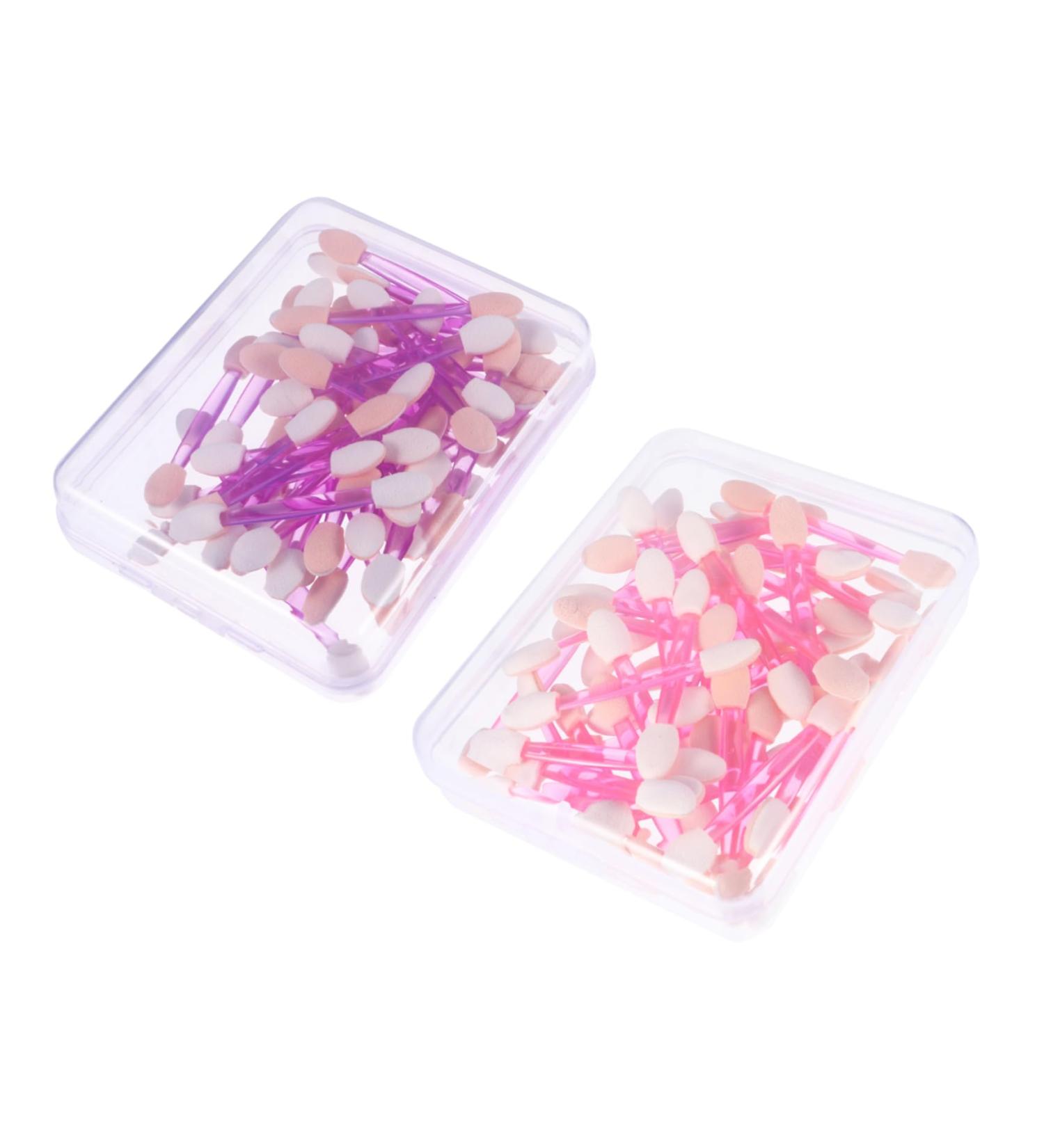 Healeved 100pcs Double Ended Eyeshadow Brush Double-ended Eyeshadow Cosmetic Eyeshadow Brush Kit Eye Shadow Sponge Dual Sides Eyeshadow Makeup Applicator - Buy Online on GoSupps.com