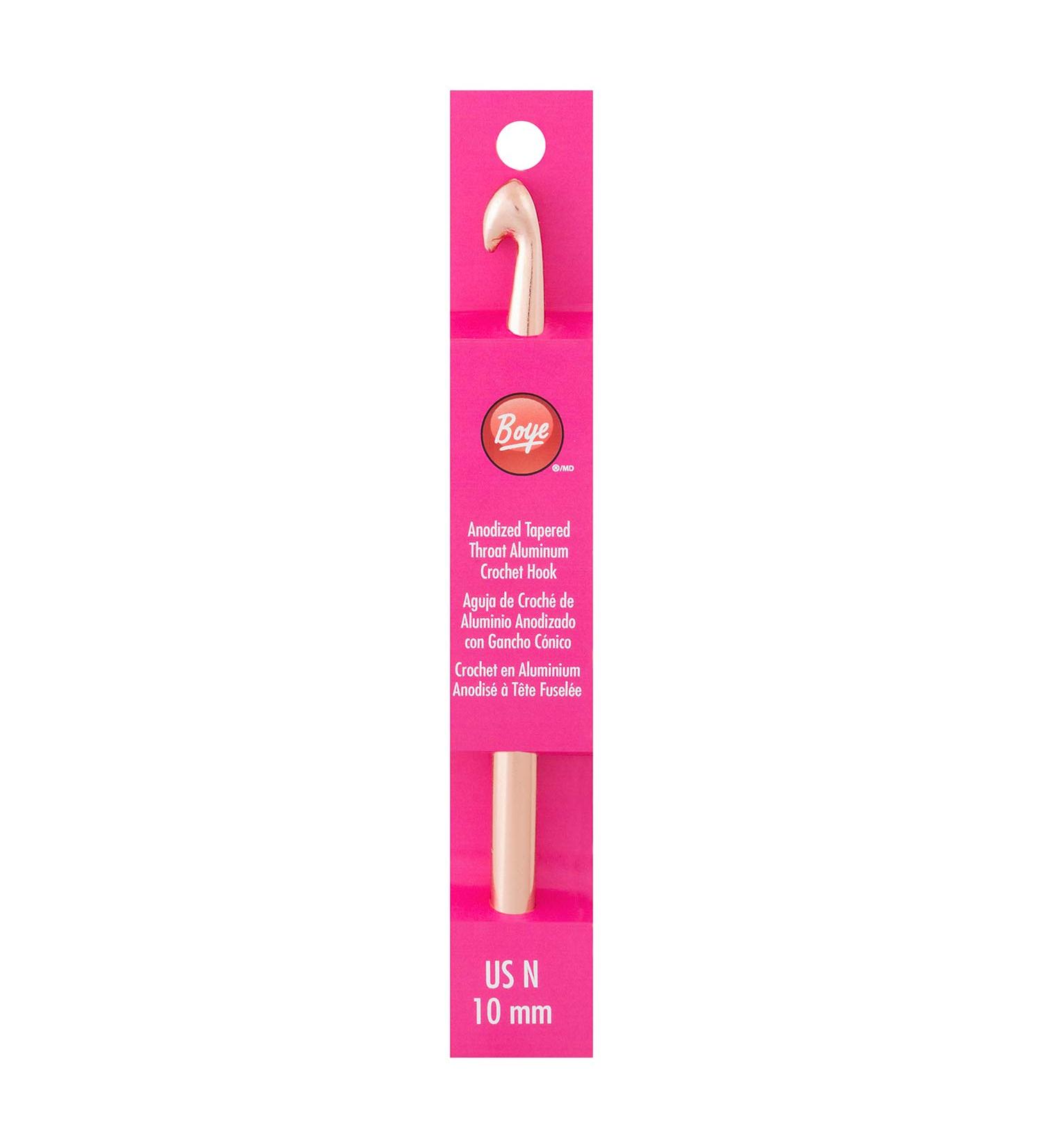 Boye 332621800NM Aluminum Crochet Hook, US Size N, 10 mm, Gold Original Version