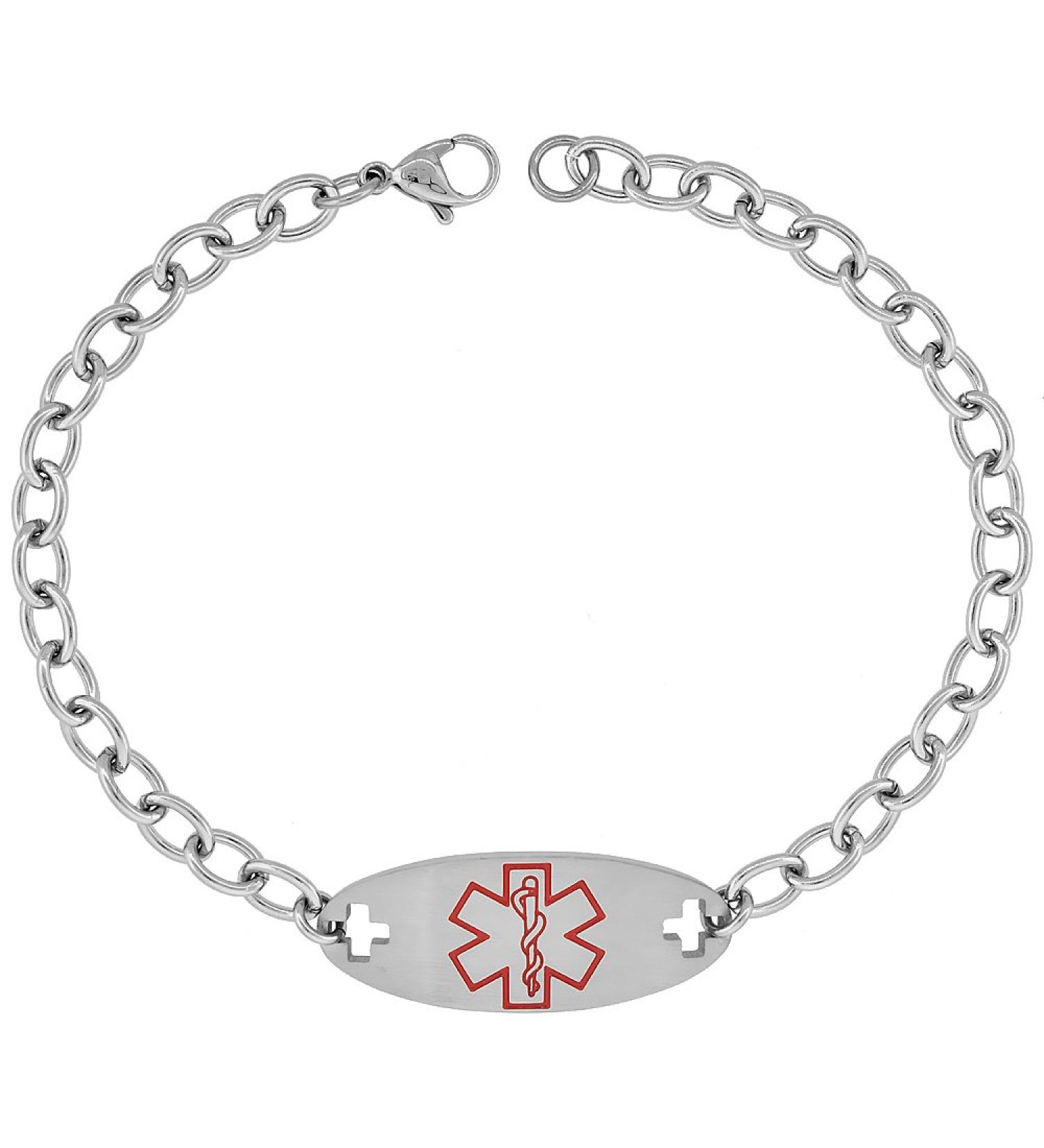 Surgical Steel Medical Alert Bracelet for Epilepsy - 9/16 inch Wide 9 inch Long | Durable & Stylish ID Bracelet - Buy Online on GoSupps.com