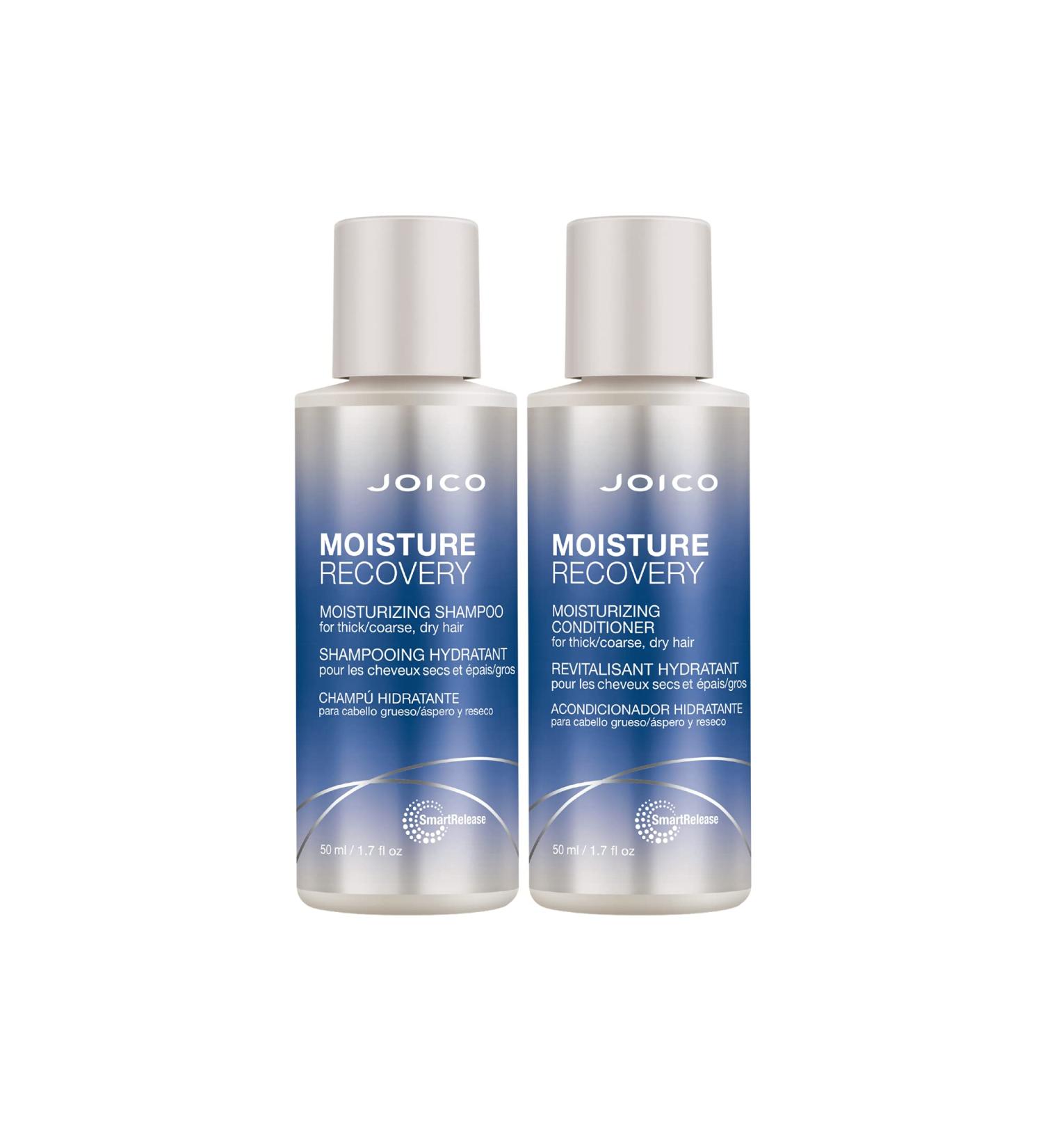 Joico Moisture Recovery Moisturizing Set | For Thick Coarse Dry Hair | Restore Moisture Smoothness Strength & Elasticity | Reduce Breakage | With Jojoba Oil & Shea Butter Shampoo conditioner mini set