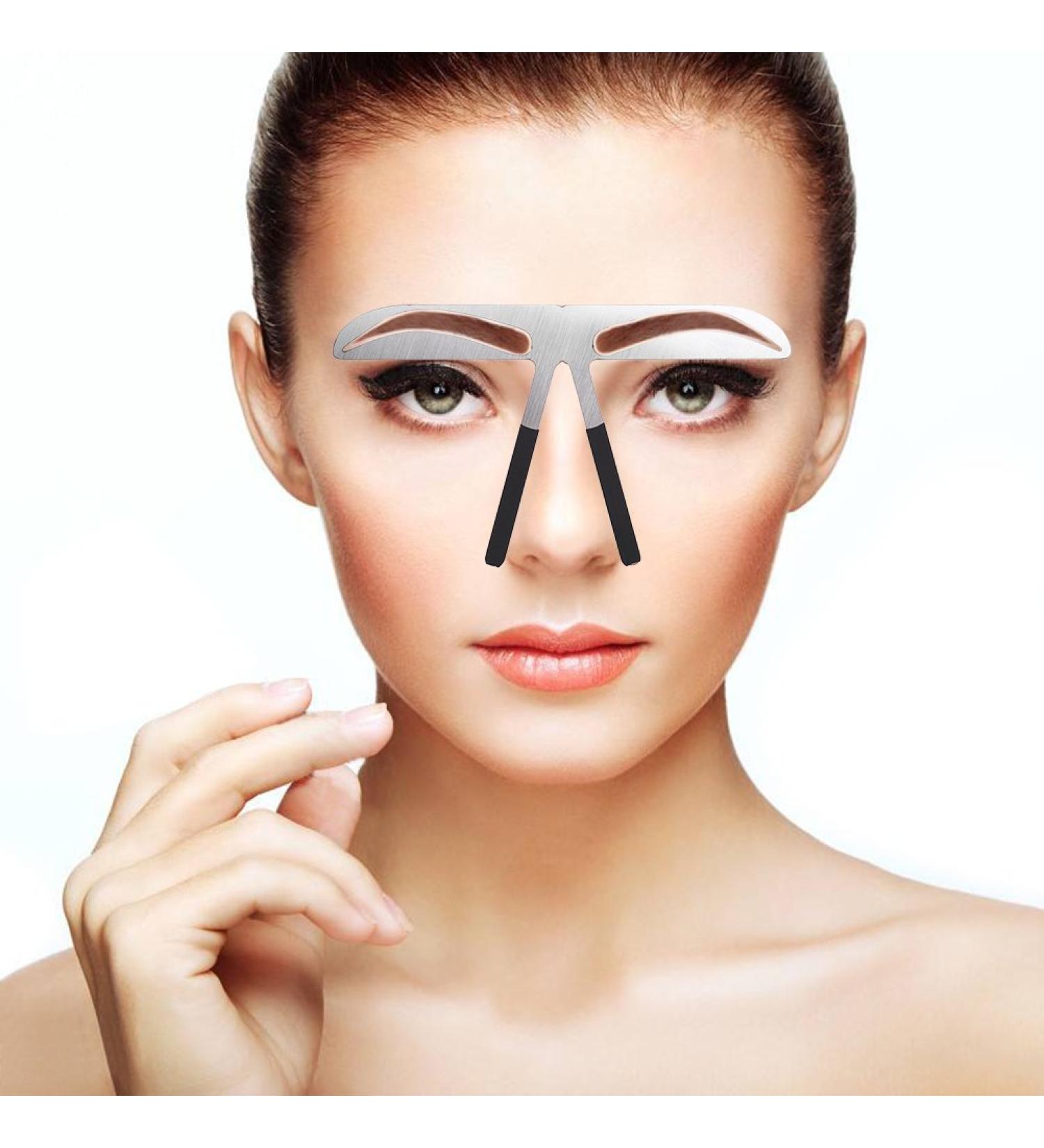 European Style Eyebrow Stencil: Stainless Steel Ruler for Microblading & Permanent Makeup - Gold Ratio Positioning Tool - Buy Online on GoSupps.com