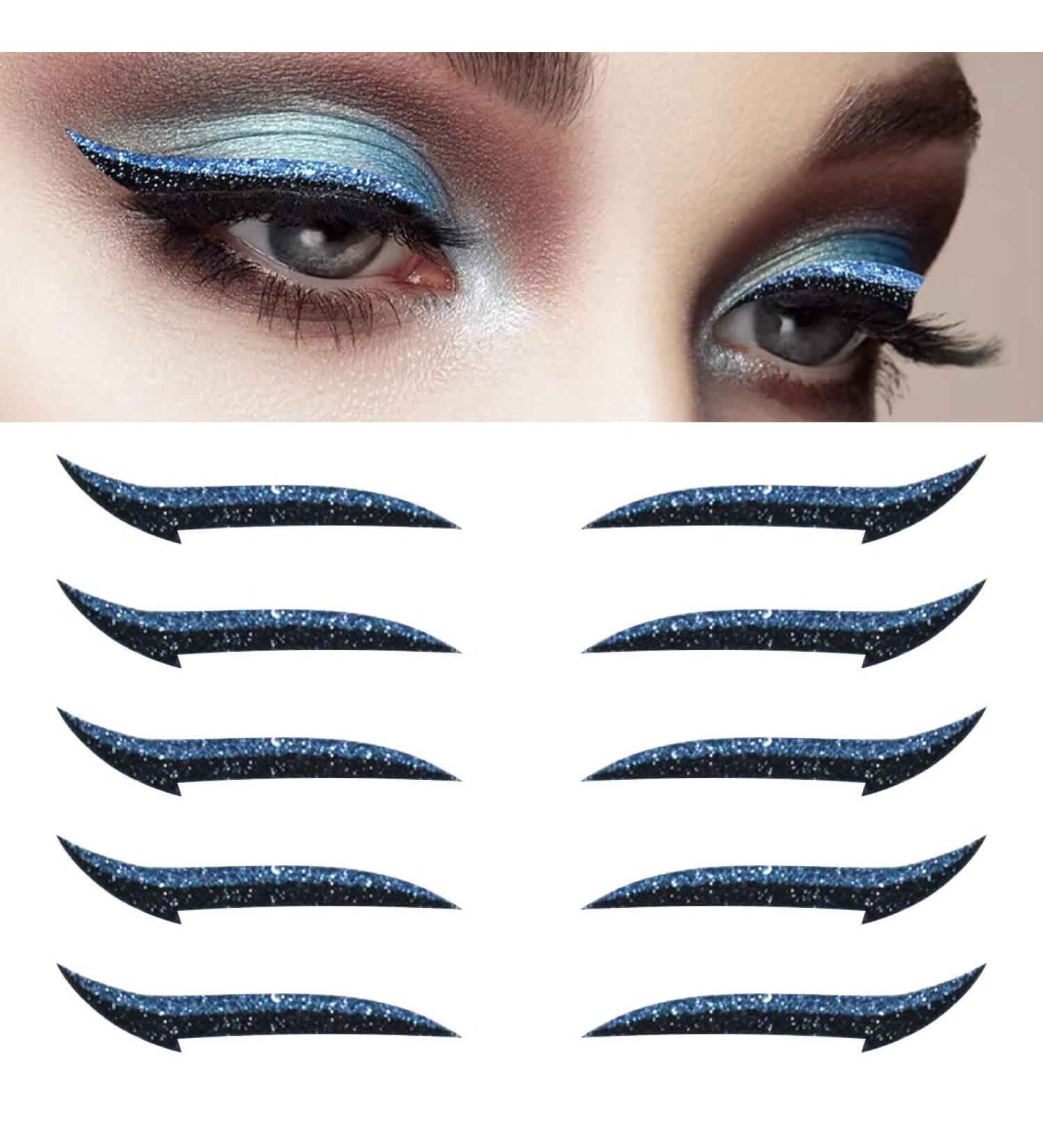 Zeaybsr Eyeliner Stickers - 5 Pairs Reusable Blue Eyeliner Stickers | Easy Apply & Remove (GT2202) - International Shipping - Buy Online on GoSupps.com