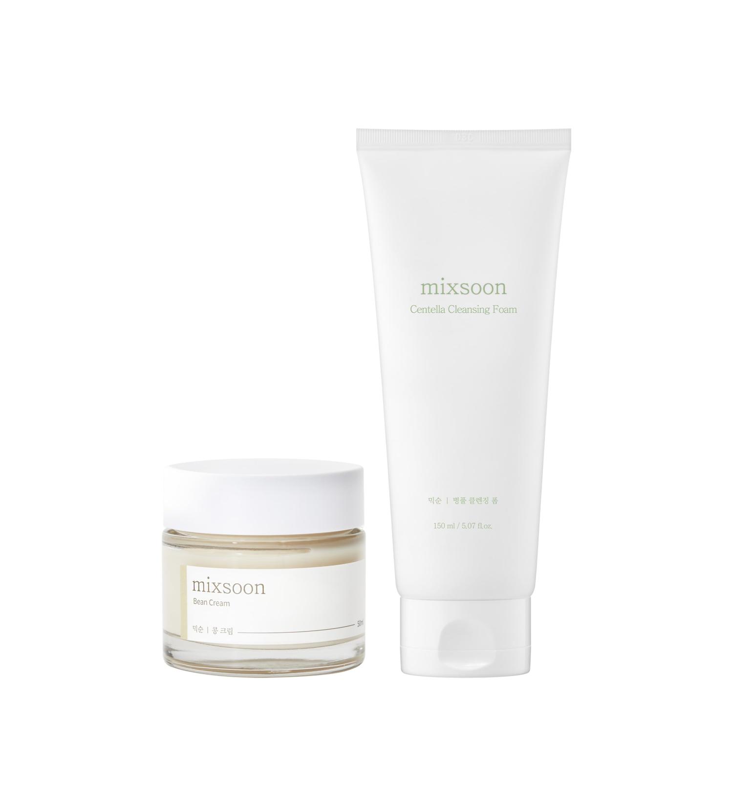mixsoon Bean Cream 1.69 fl.oz / 50ml Centella Cleansing Foam 5.07 fl oz/ 150ml - Buy Online on GoSupps.com