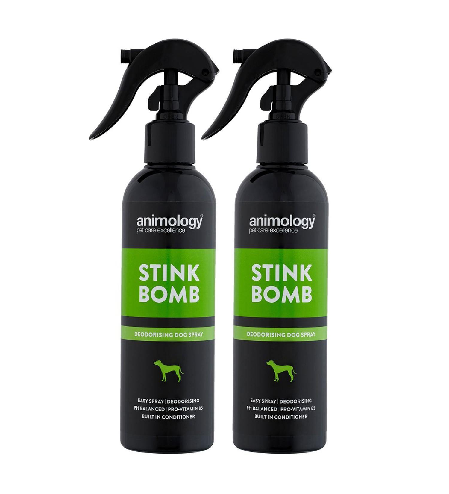 Animology Stink Bomb Deodorising Dog Spray Twin Pack 250ml - Buy Online on GoSupps.com