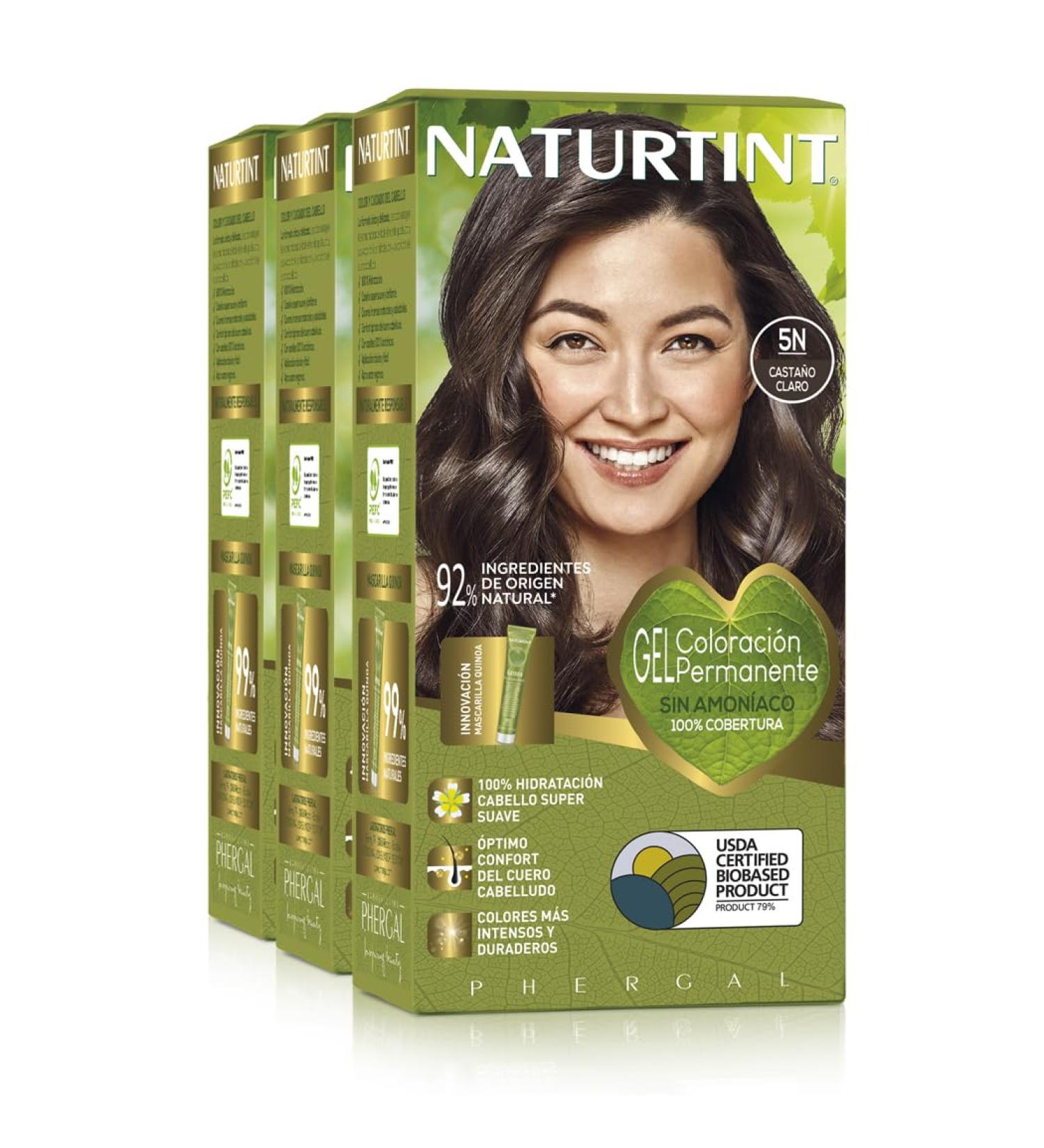 Natureint Biobased Hair Color 5N Chestnut Brown - Ammonia-Free Natural Ingredients 3-Pack (510ml) - Buy Online on GoSupps.com