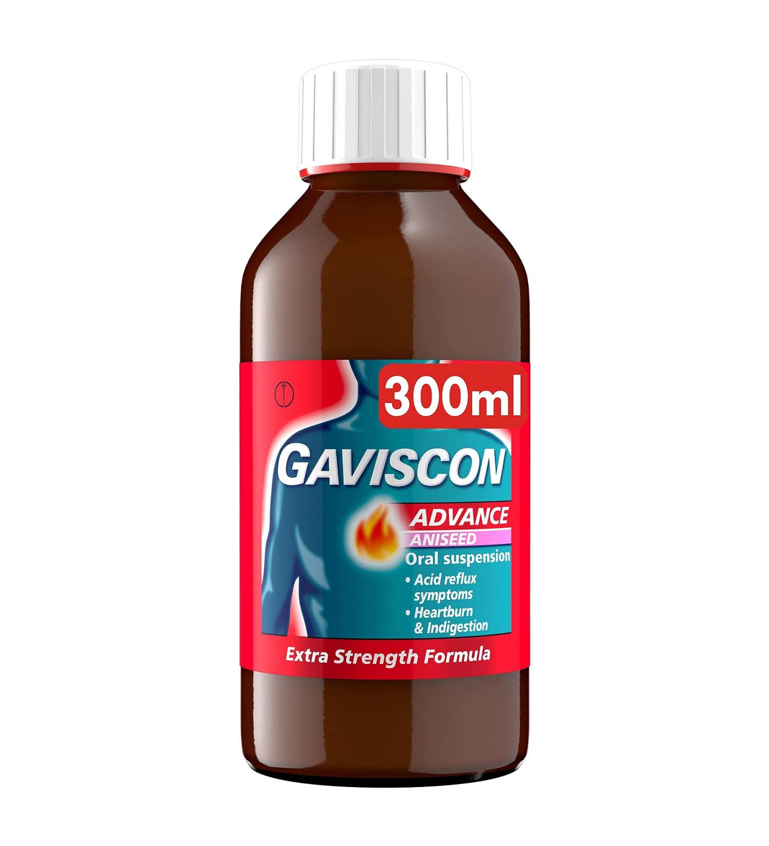 Gaviscon Advance Extra Strength Heartburn & Indigestion Liquid, Aniseed Flavour - 300ml (Pack of 1) - Buy Online on GoSupps.com